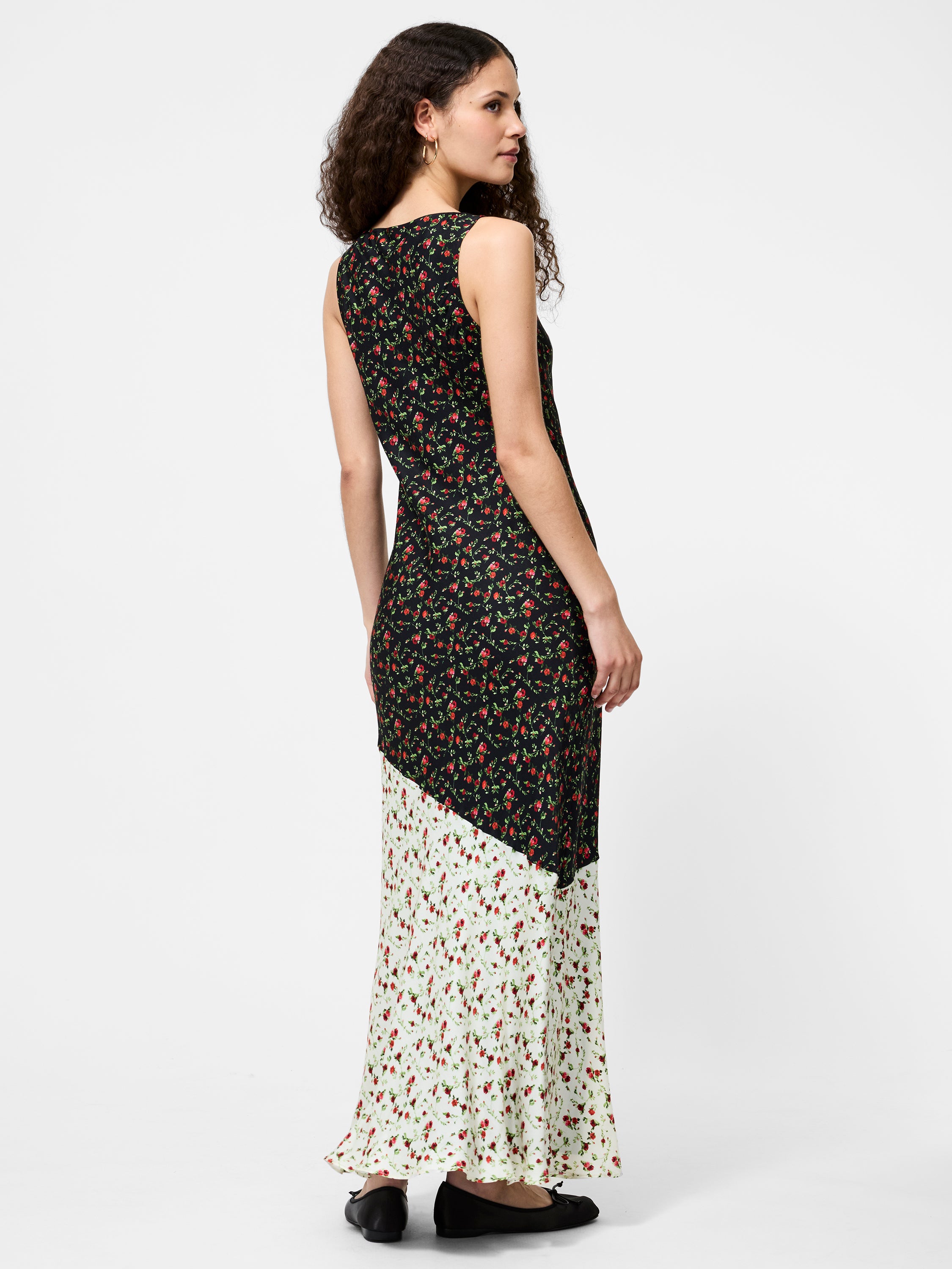 Julia Ditsy Bloom Colorblock Slip Dress