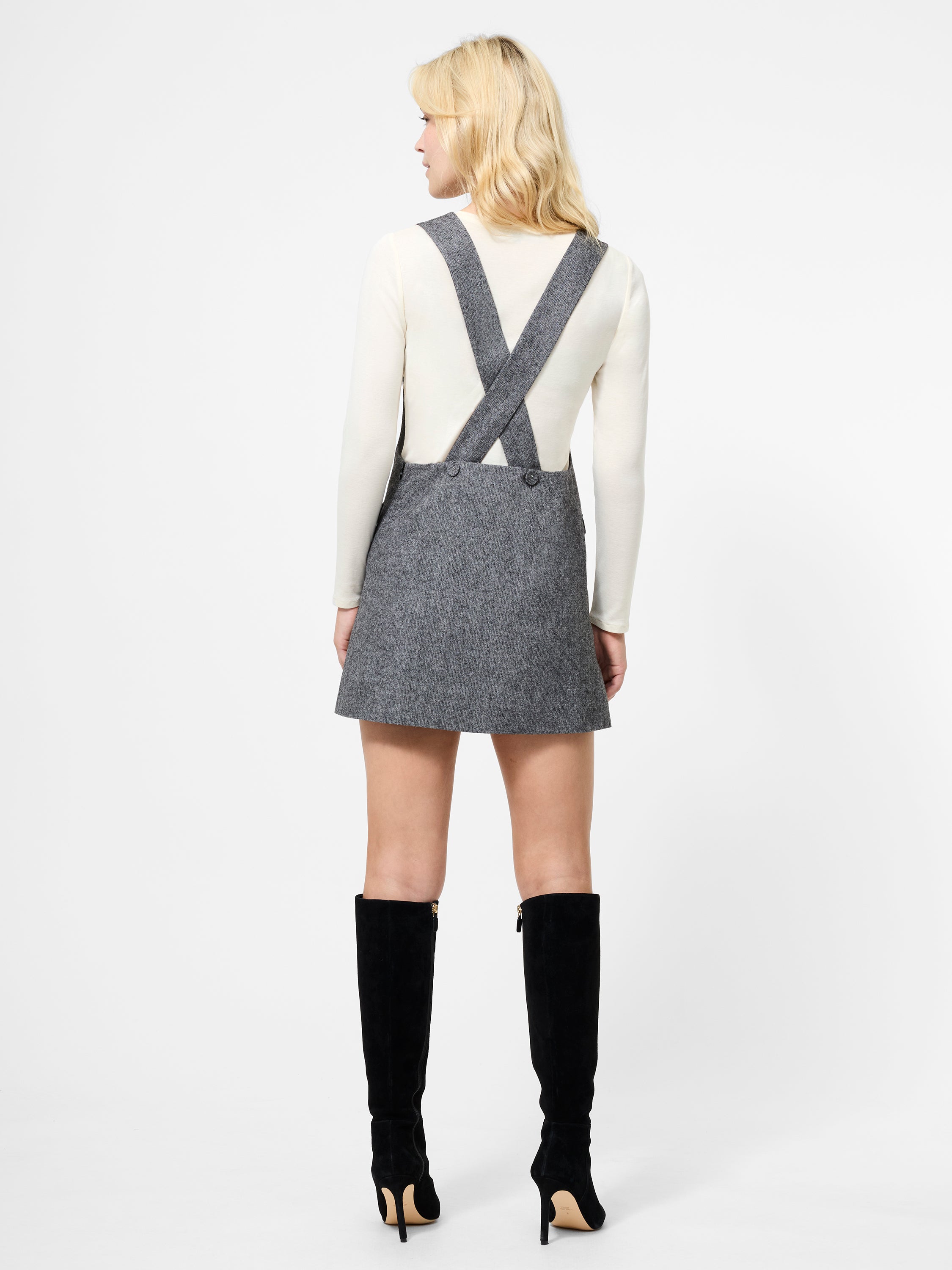 V-Neck Apron Mini Dress