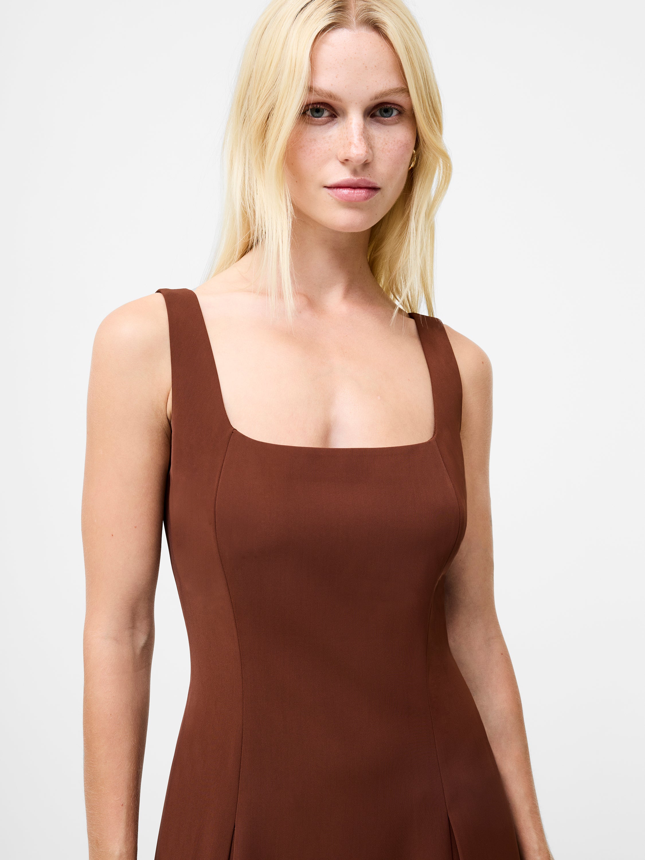 Square Neck Fit & Flare Mini Dress