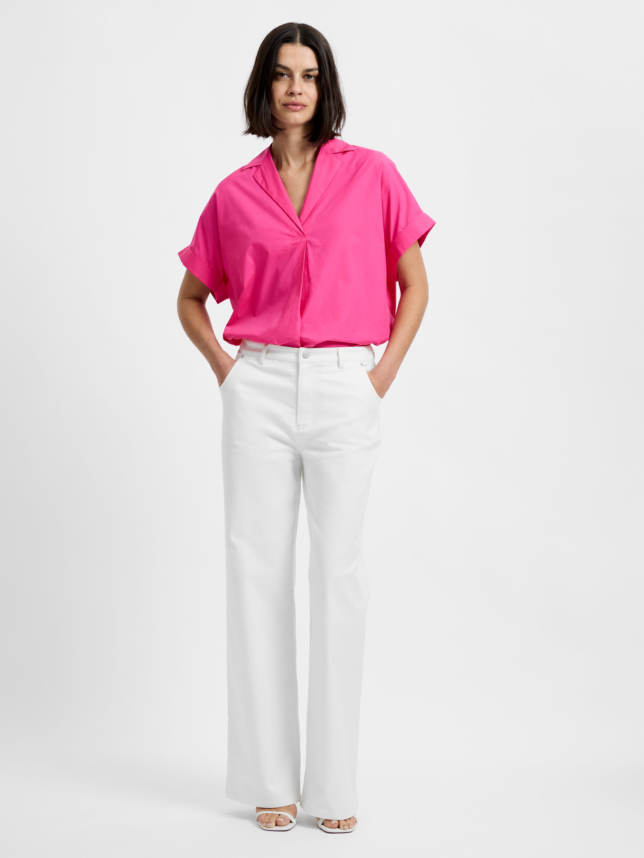 POPLIN COLLAR SHORT SLEEVE PULLOVER VIEW 5