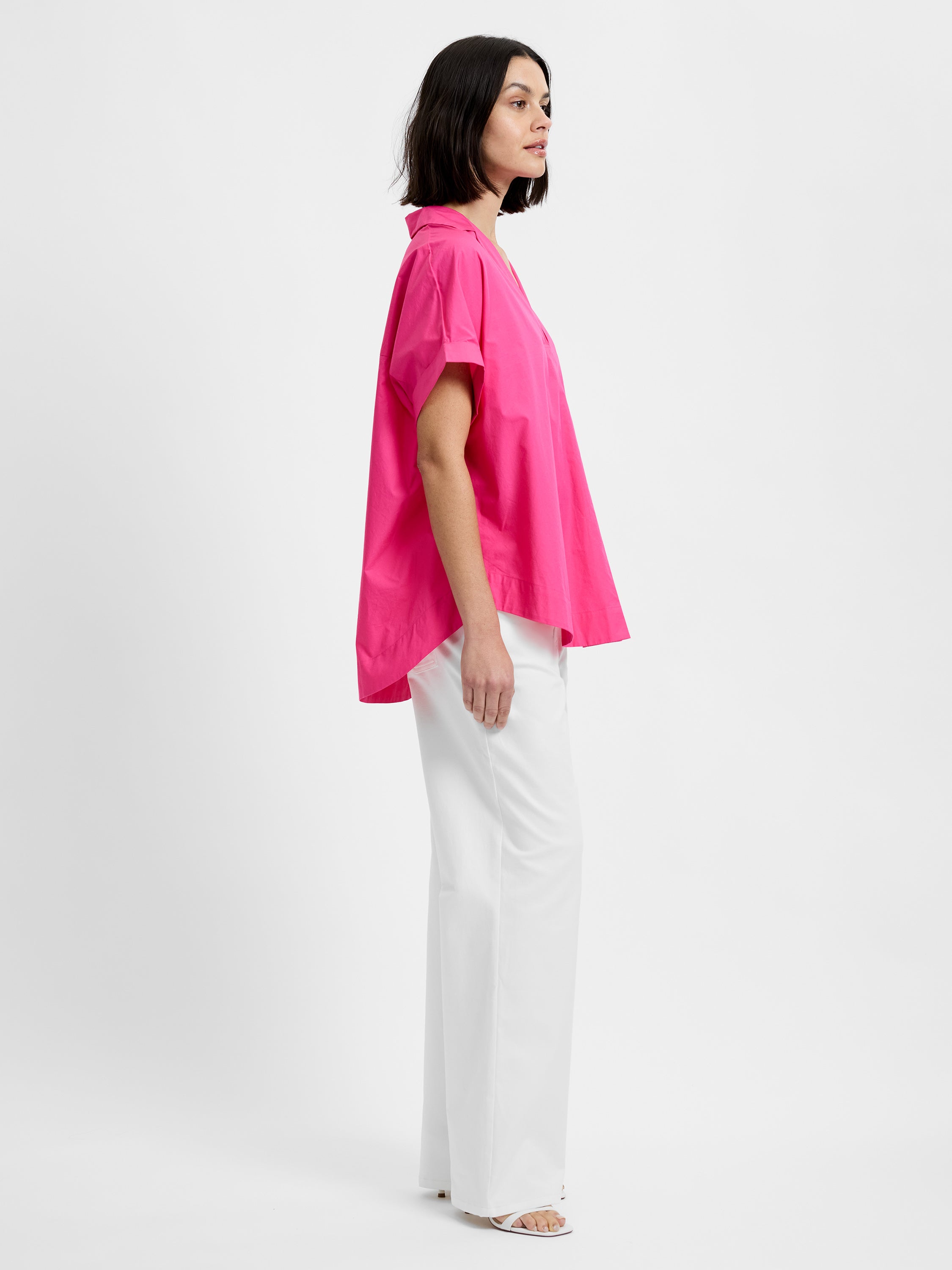 POPLIN COLLAR SHORT SLEEVE PULLOVER VIEW 4