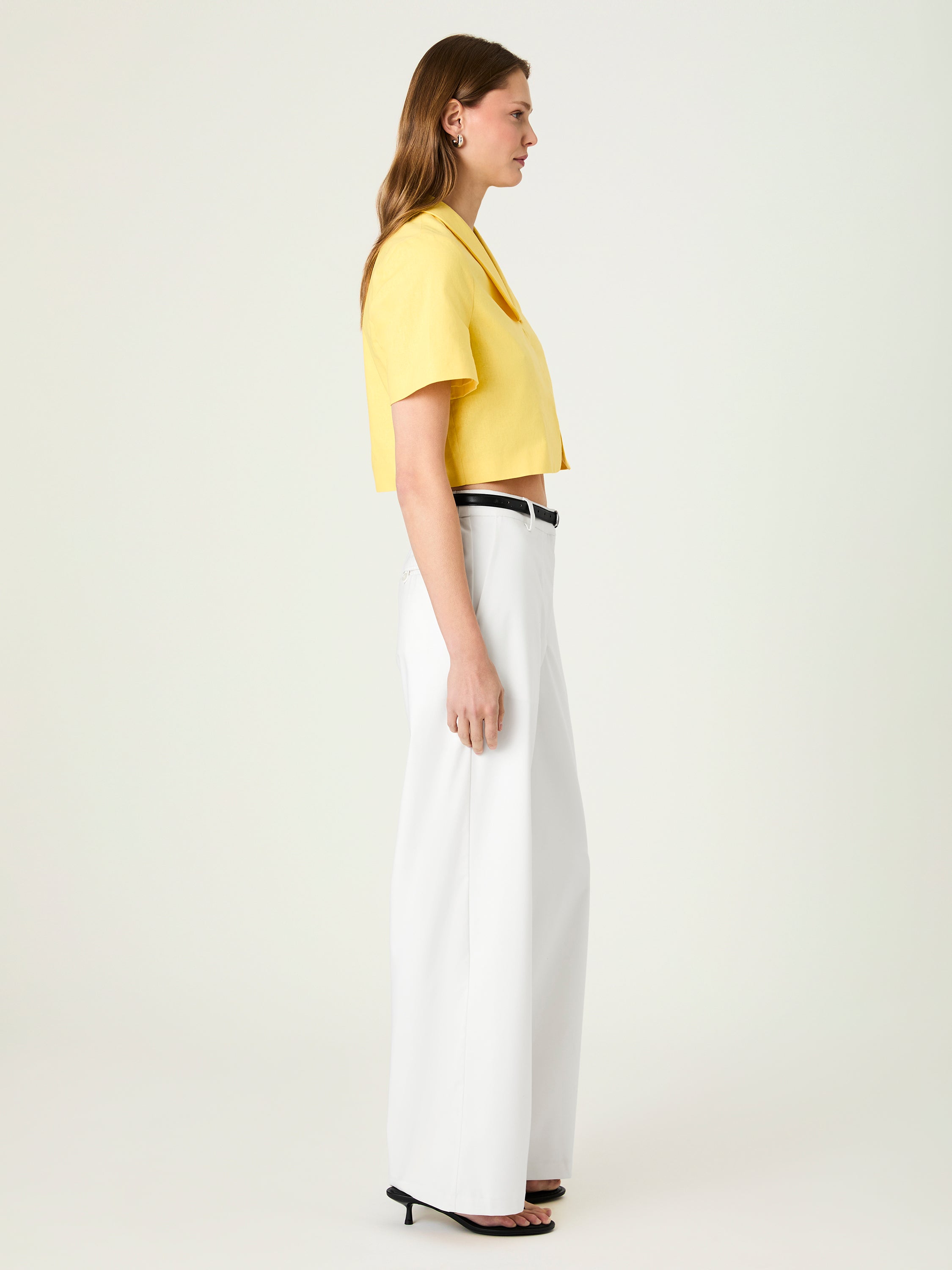 THEO LINEN OVERSIZED COLLAR TOP VIEW 4 | New Arrivals