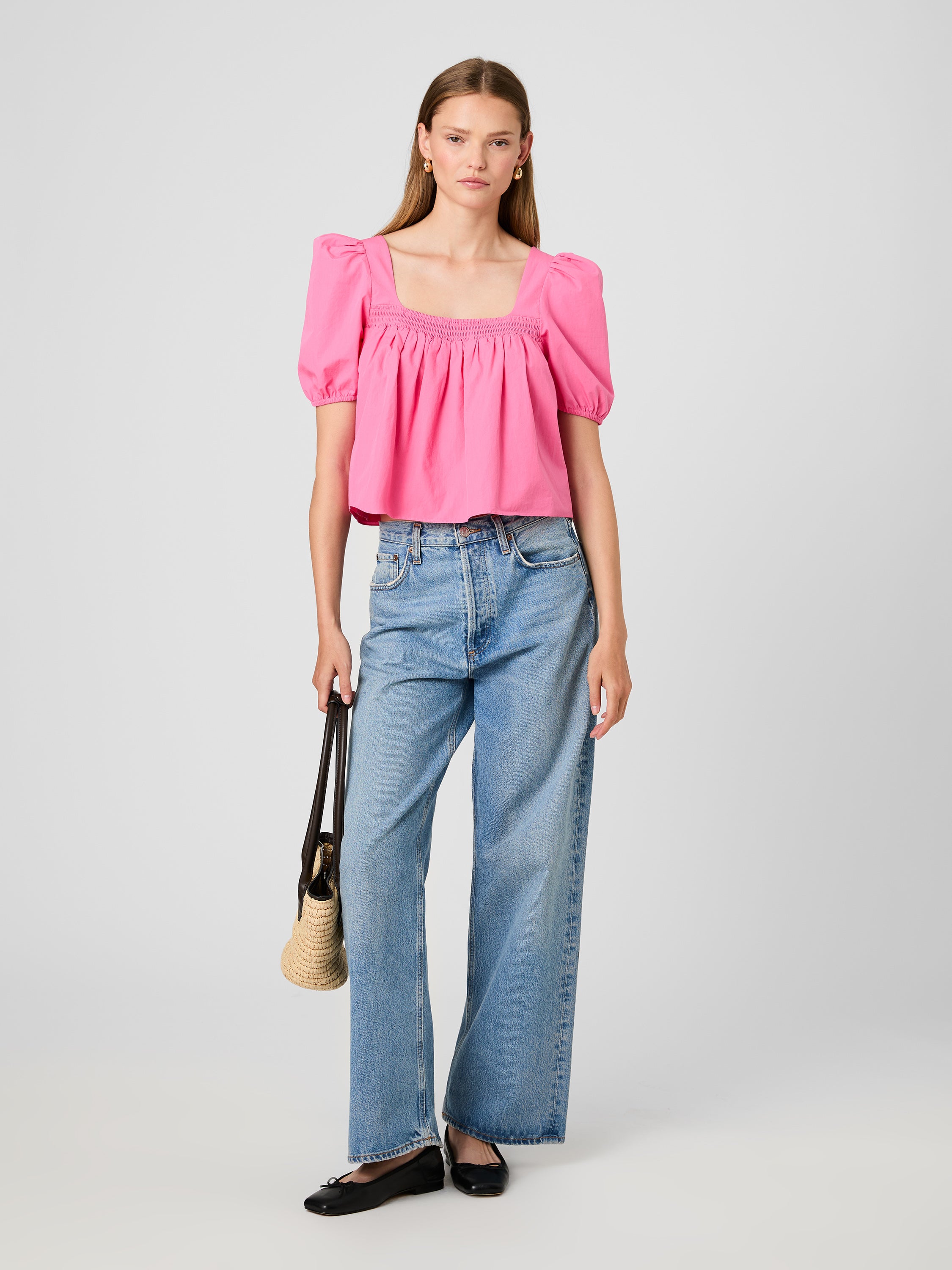 CAMBRIA COTTON PUFF SLEEVE TOP View 1 | Shirts & Tops