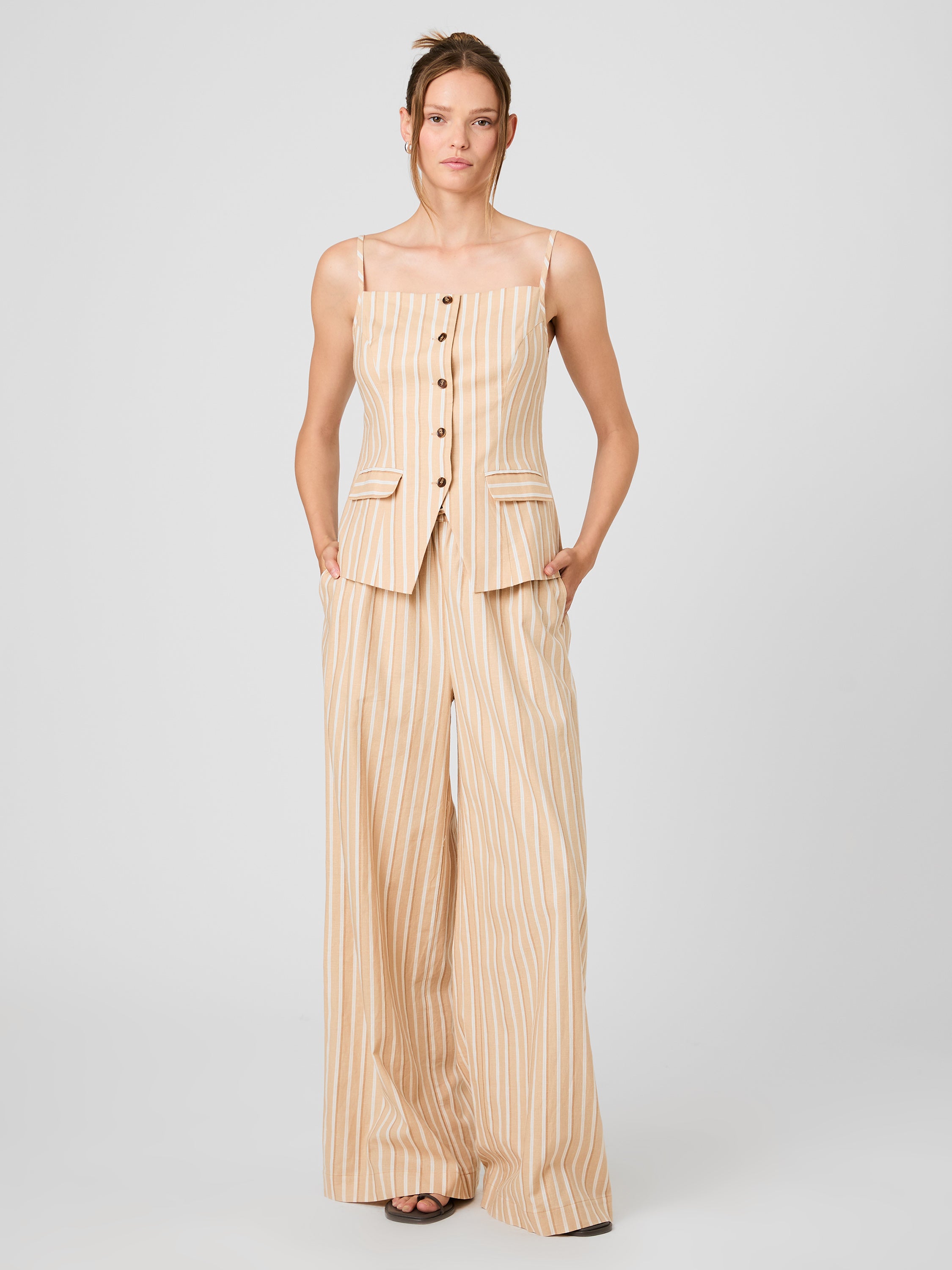 ASPEN LINEN TAILORED TOP VIEW 6 | Women's Shop All