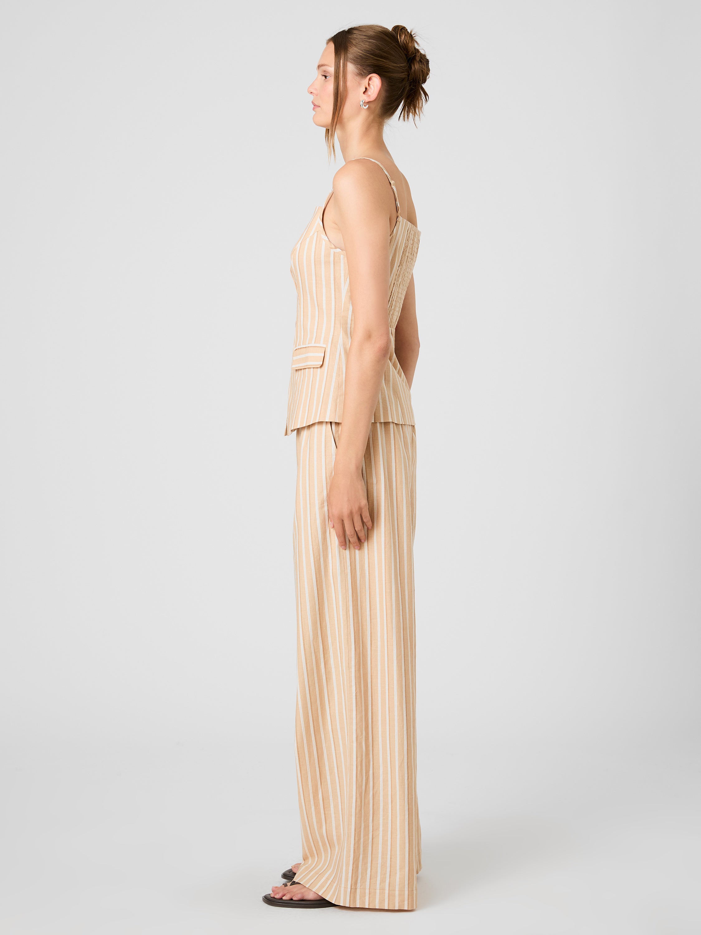 ASPEN LINEN TAILORED TOP VIEW 3 | Women's Shop All