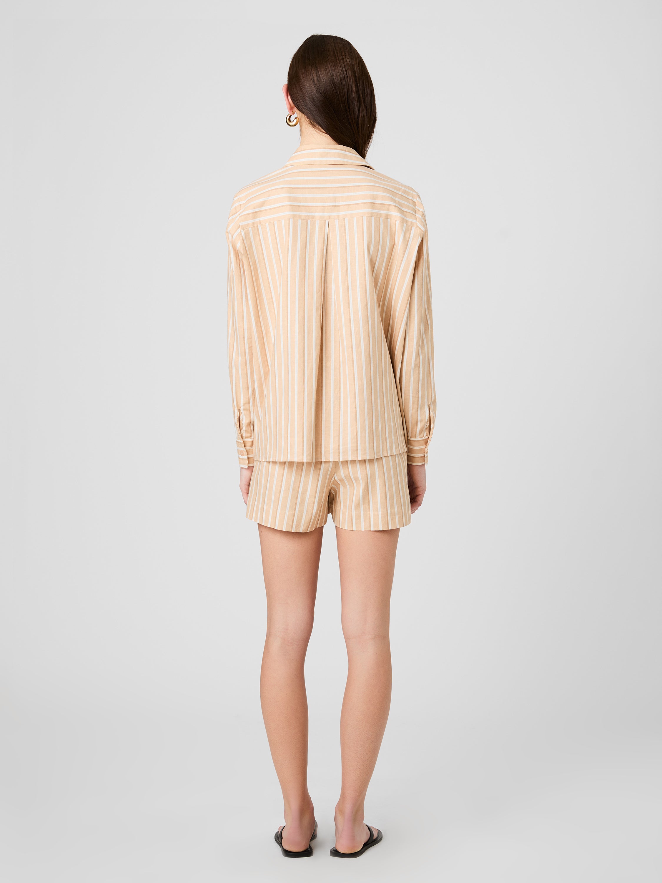 ASPEN LINEN SANDLOT STRIPE BUTTON DOWN SHIRT VIEW 5