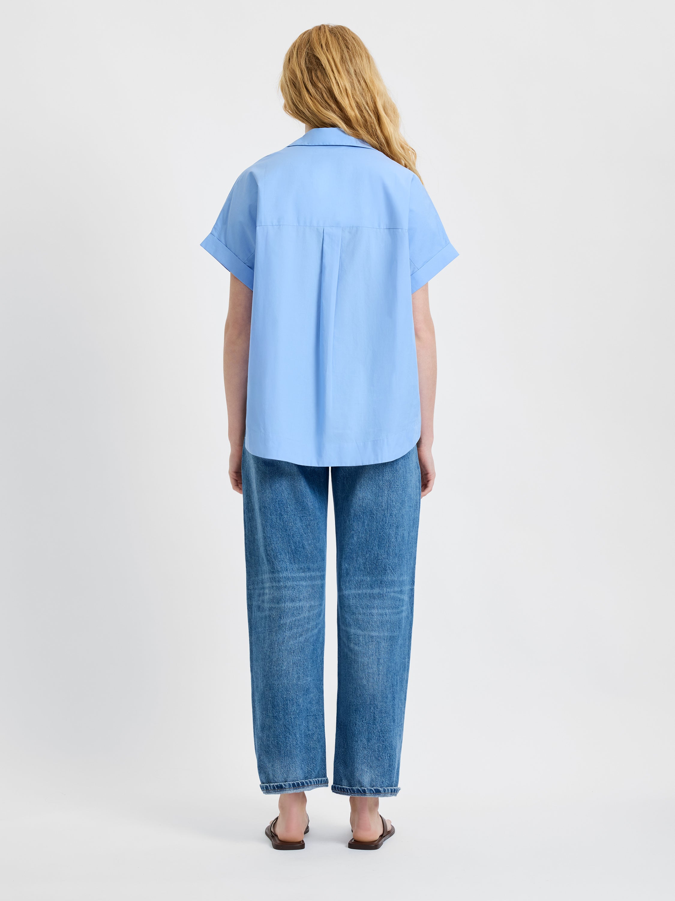 POPLIN COLLAR SHORT SLEEVE PULLOVER VIEW 3