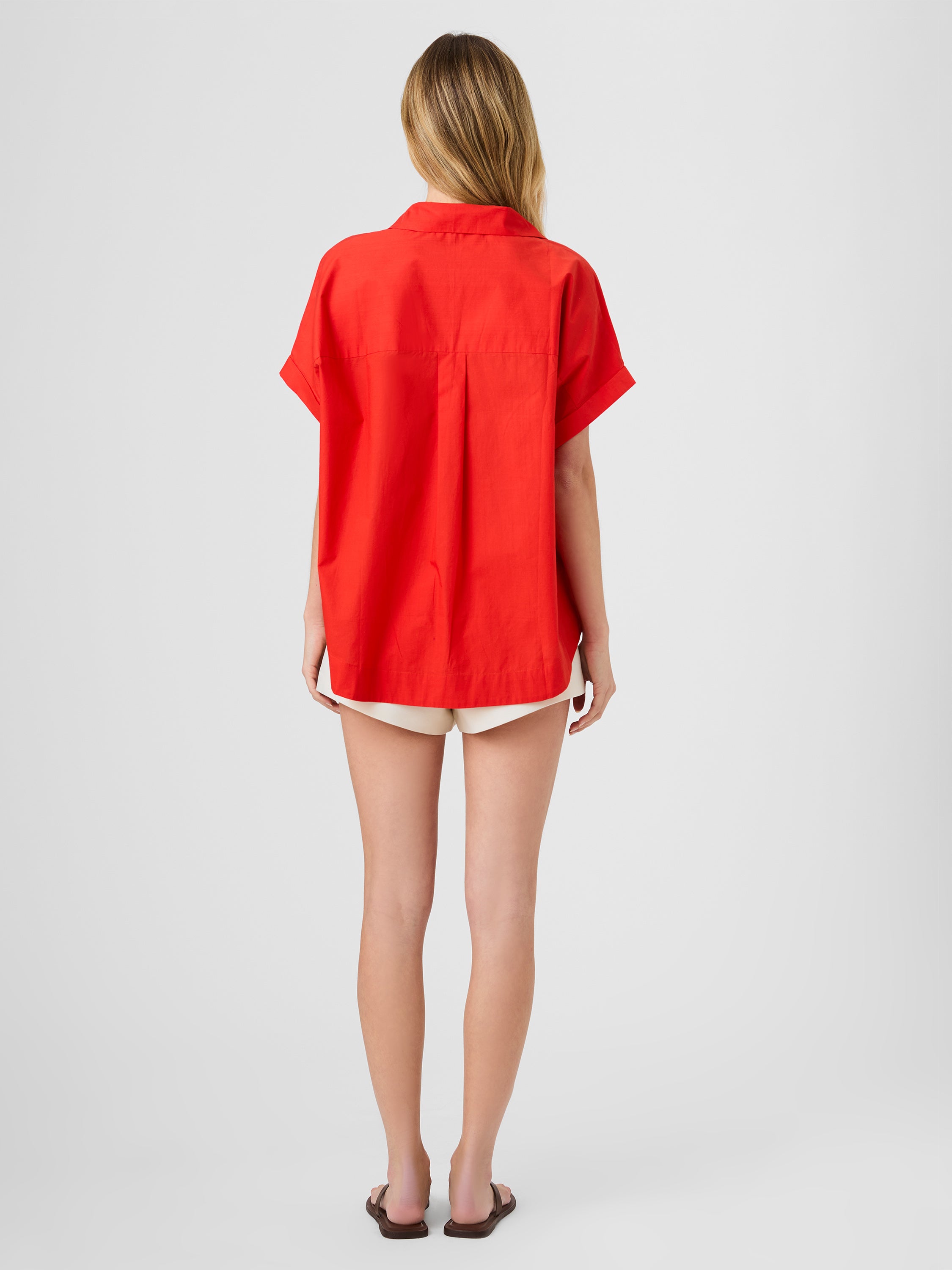 POPLIN COLLAR SHORT SLEEVE PULLOVER VIEW 4