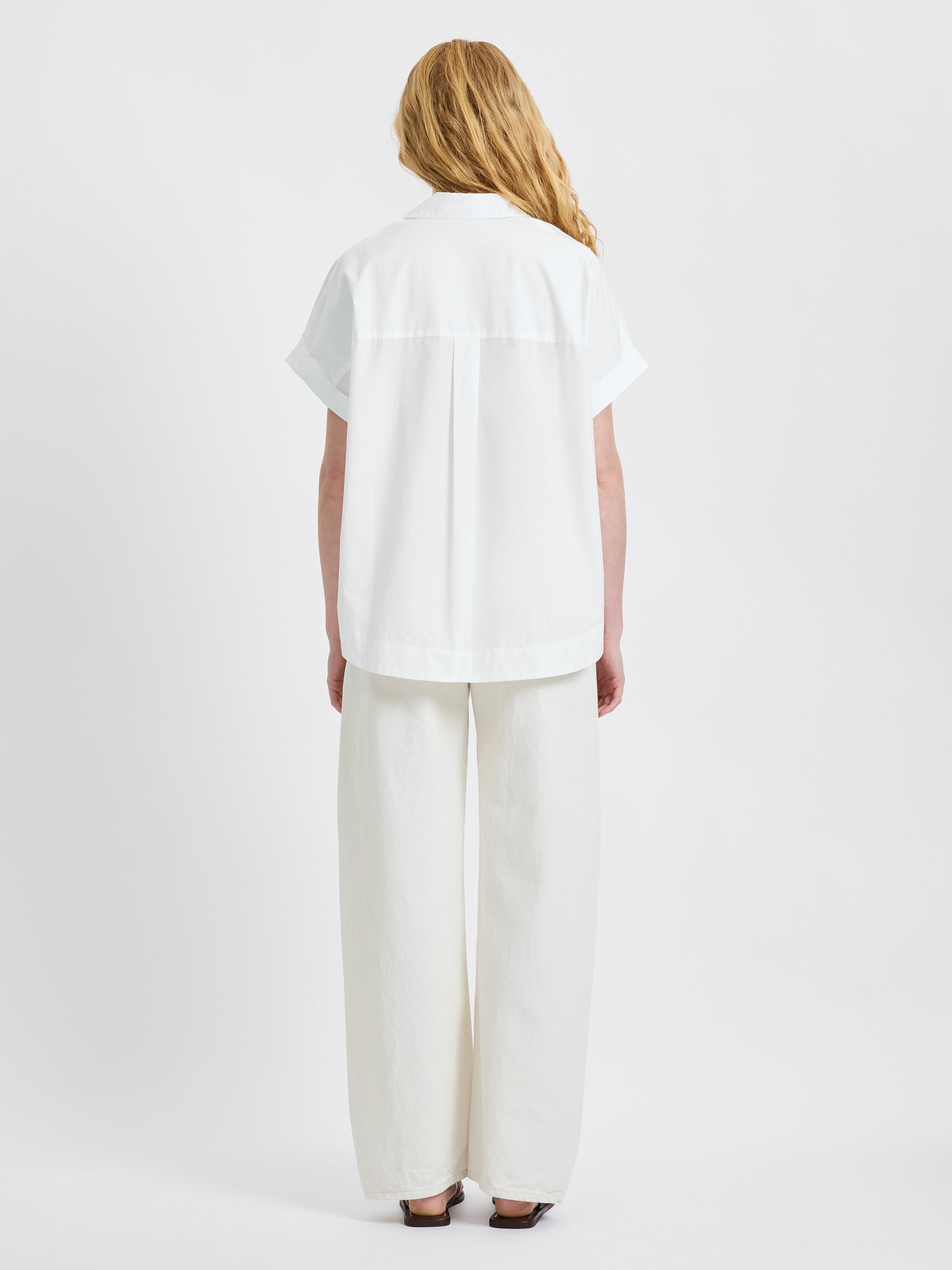 POPLIN COLLAR SHORT SLEEVE PULLOVER VIEW 4