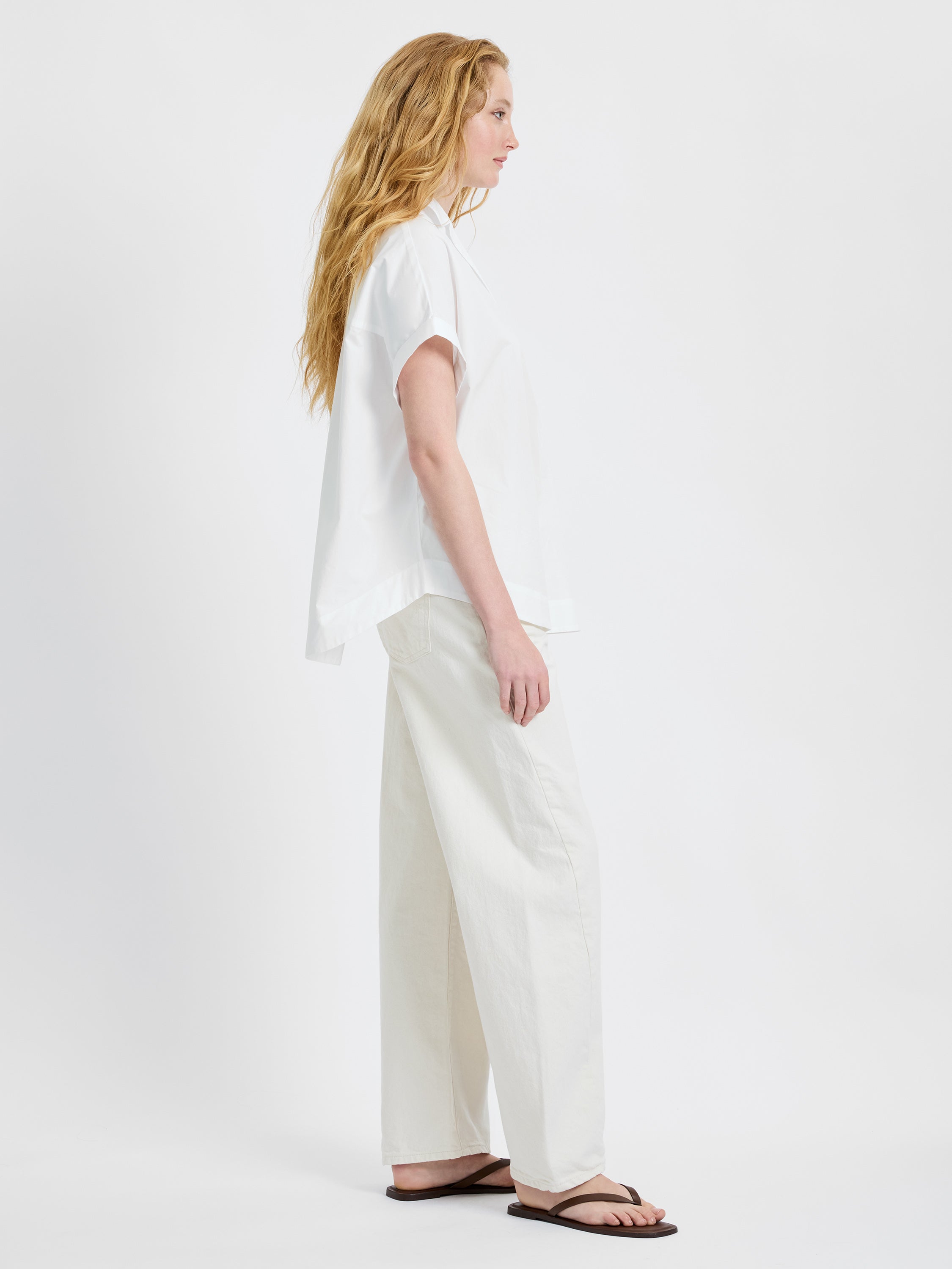 POPLIN COLLAR SHORT SLEEVE PULLOVER VIEW 5