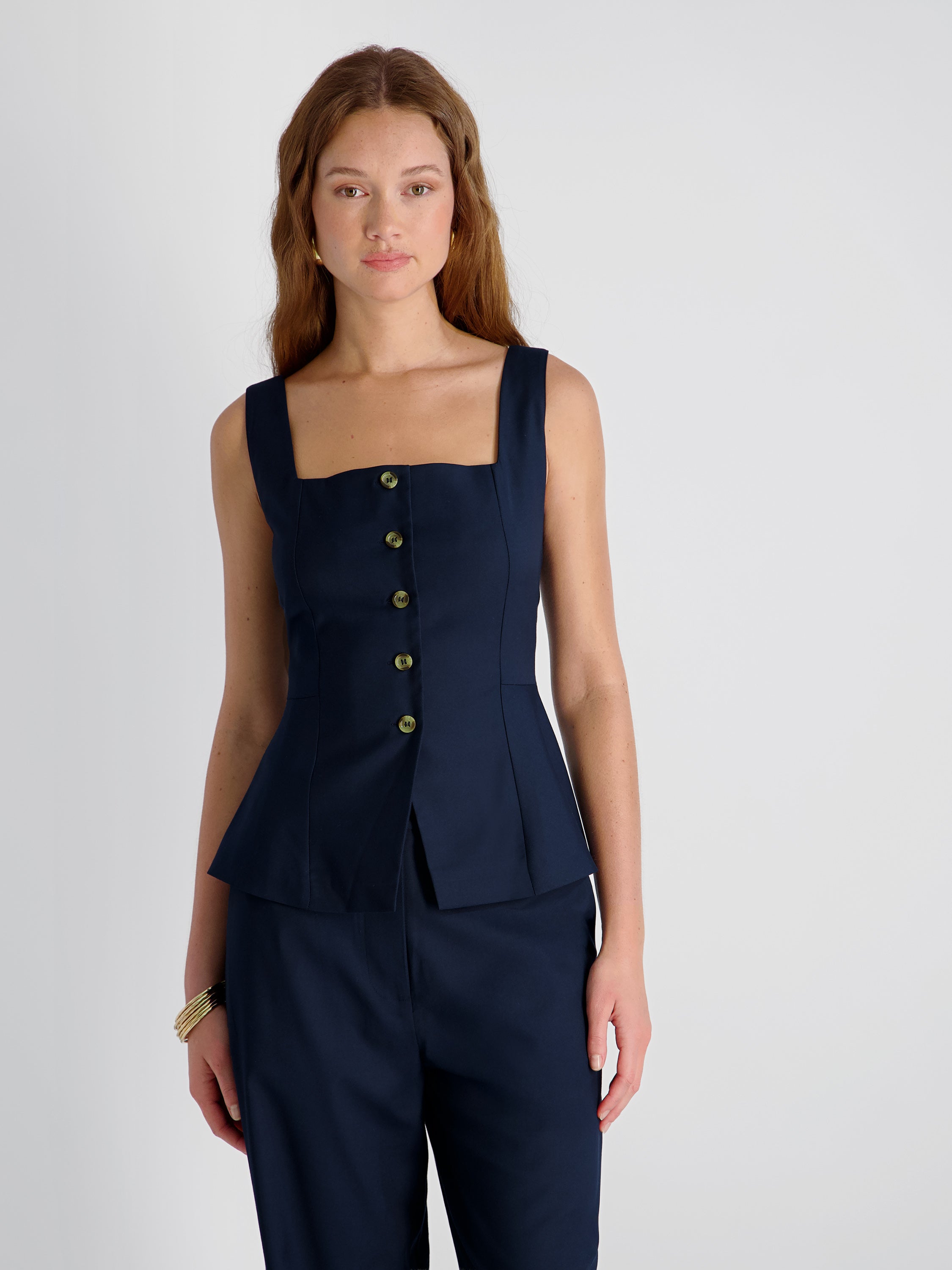 Lightweight Twill Square Neck Sleeveless Top | French Connection US