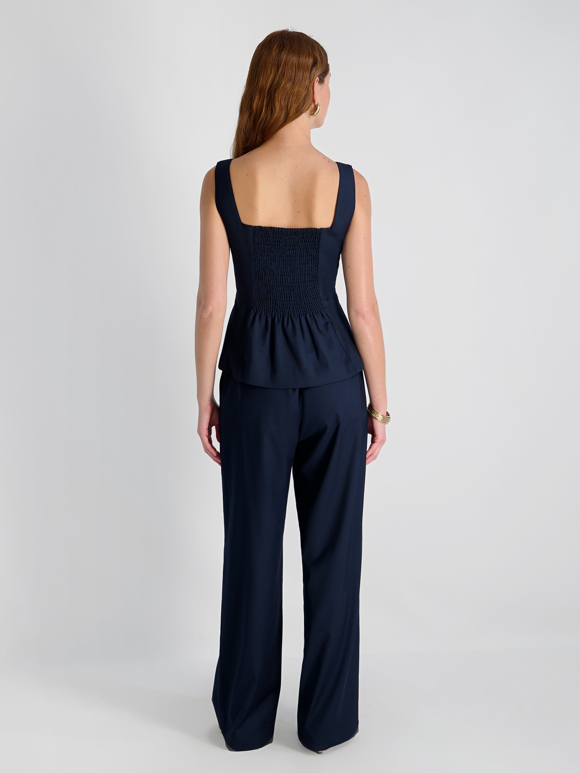 LIGHTWEIGHT TWILL SQUARE NECK SLEEVELESS TOP VIEW 3 | Sale