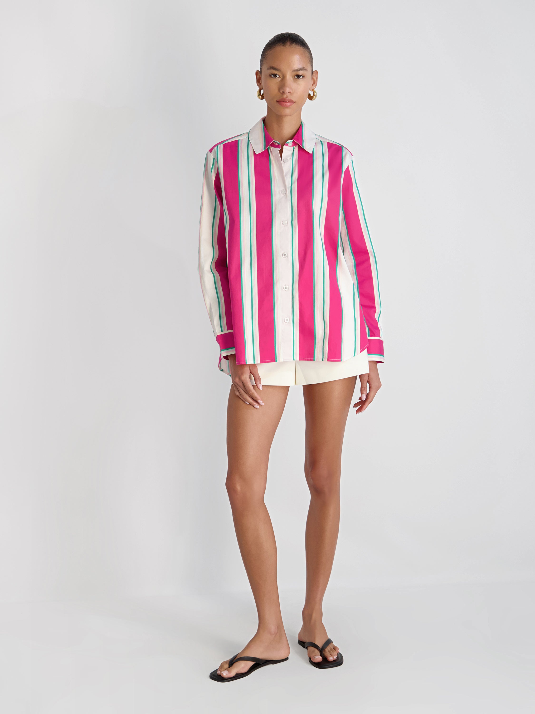 Alexis Poplin Havana Stripe Button Down | French Connection US