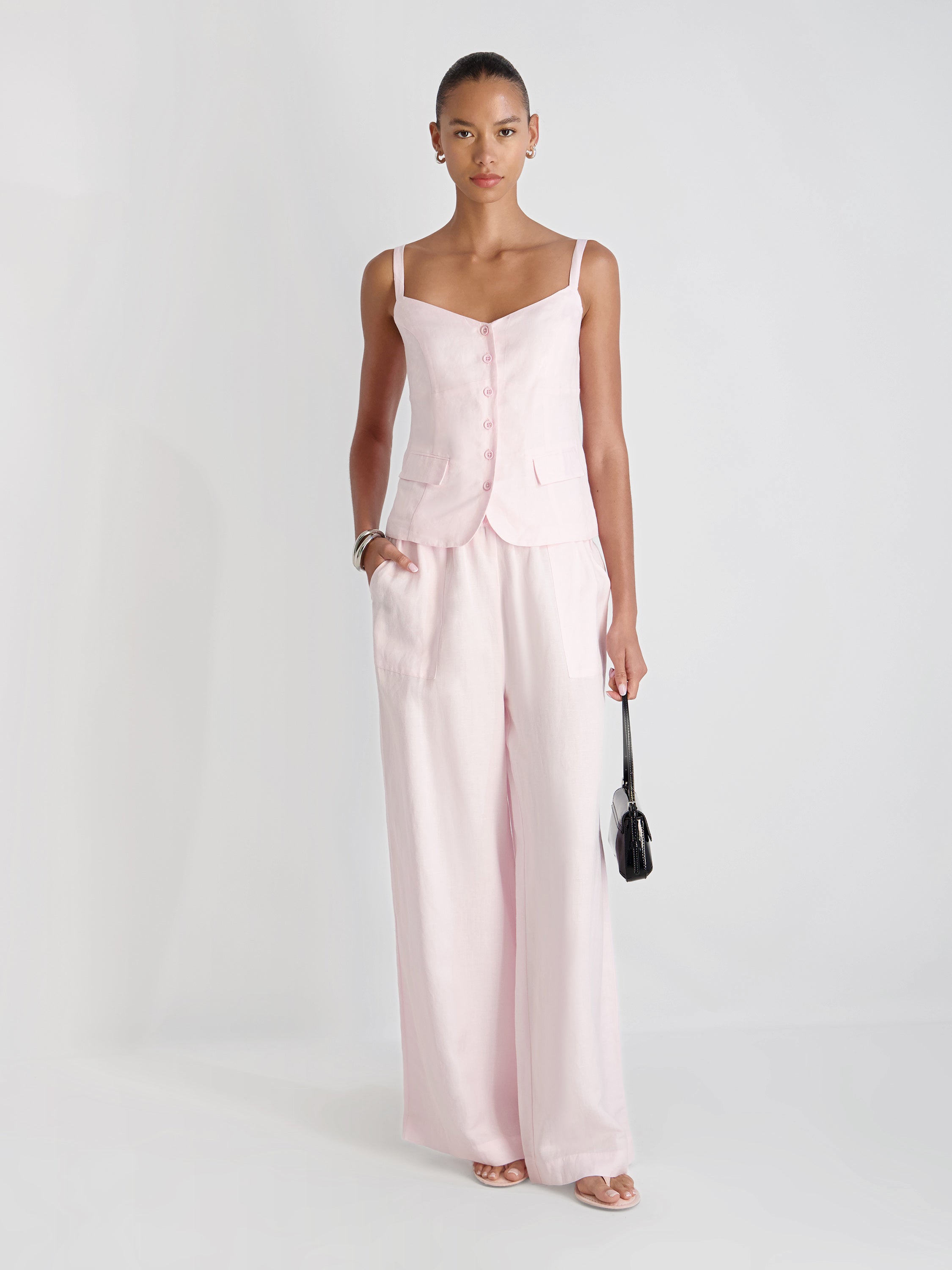 COOPER LINEN TAILORED CAMI View 1 | Vacation Edit