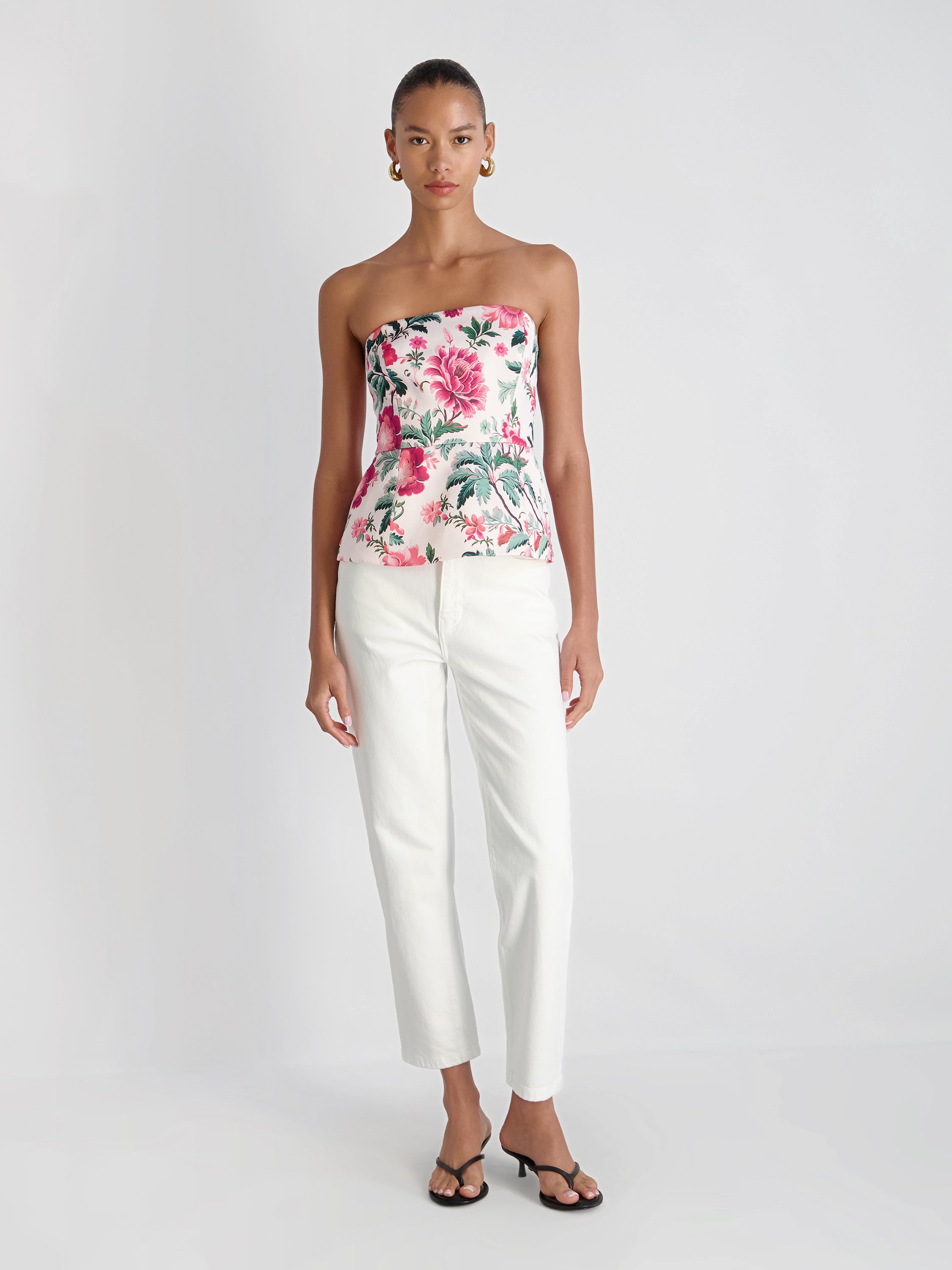 YORK SATIN CHRISTA FLEUR STRAPLESS TOP VIEW 3 | New Arrivals