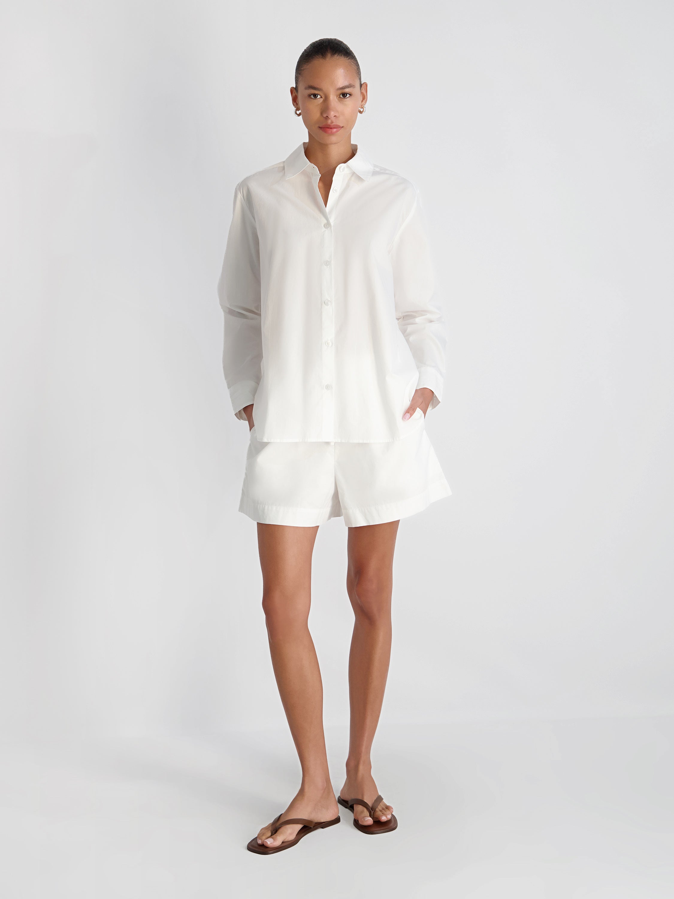 RHODES POPLIN BUTTON DOWN SHIRT View 1 | Vacation Edit