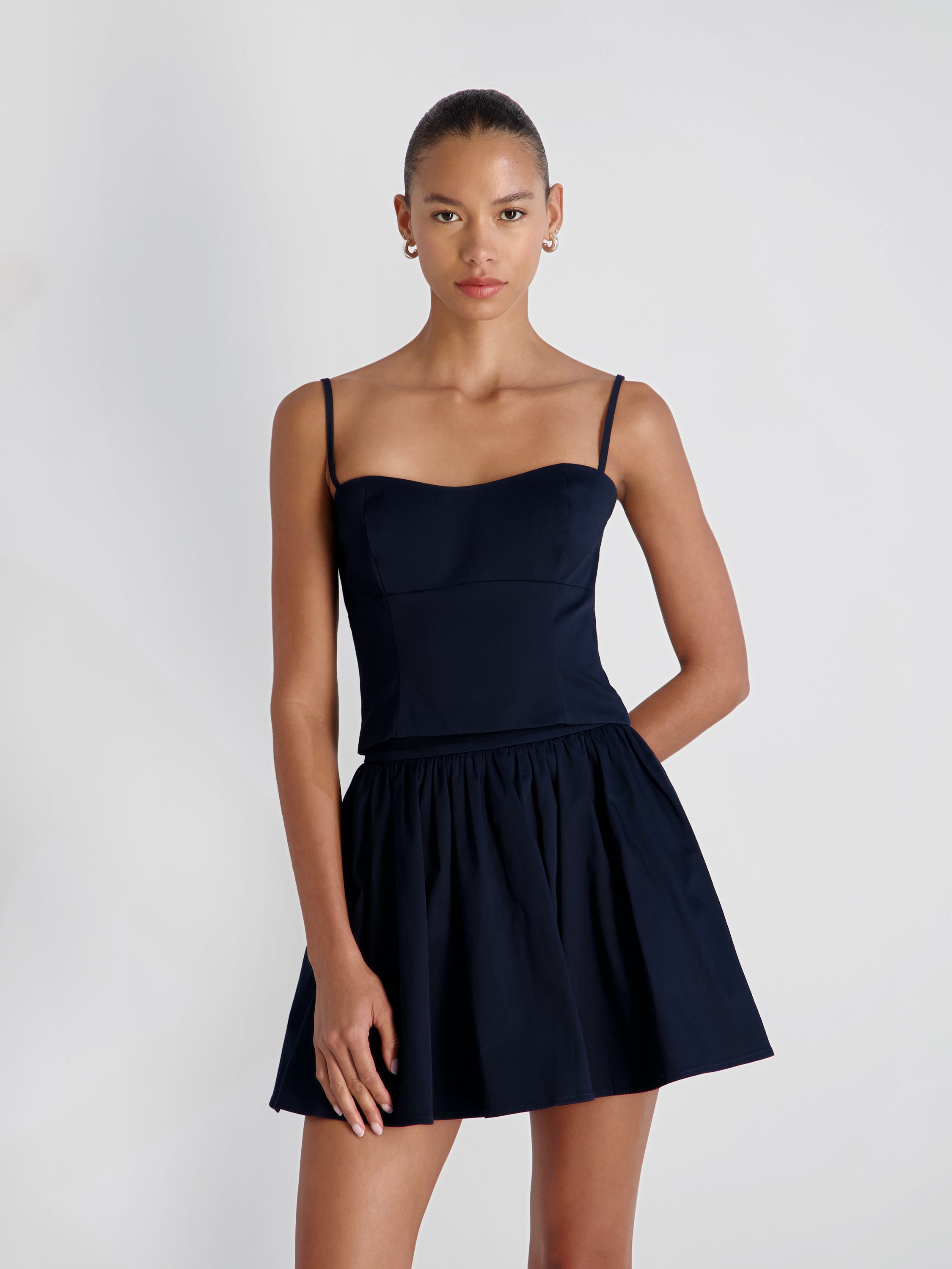COTTON SATEEN BUSTIER CAMI View 1 | Dresses