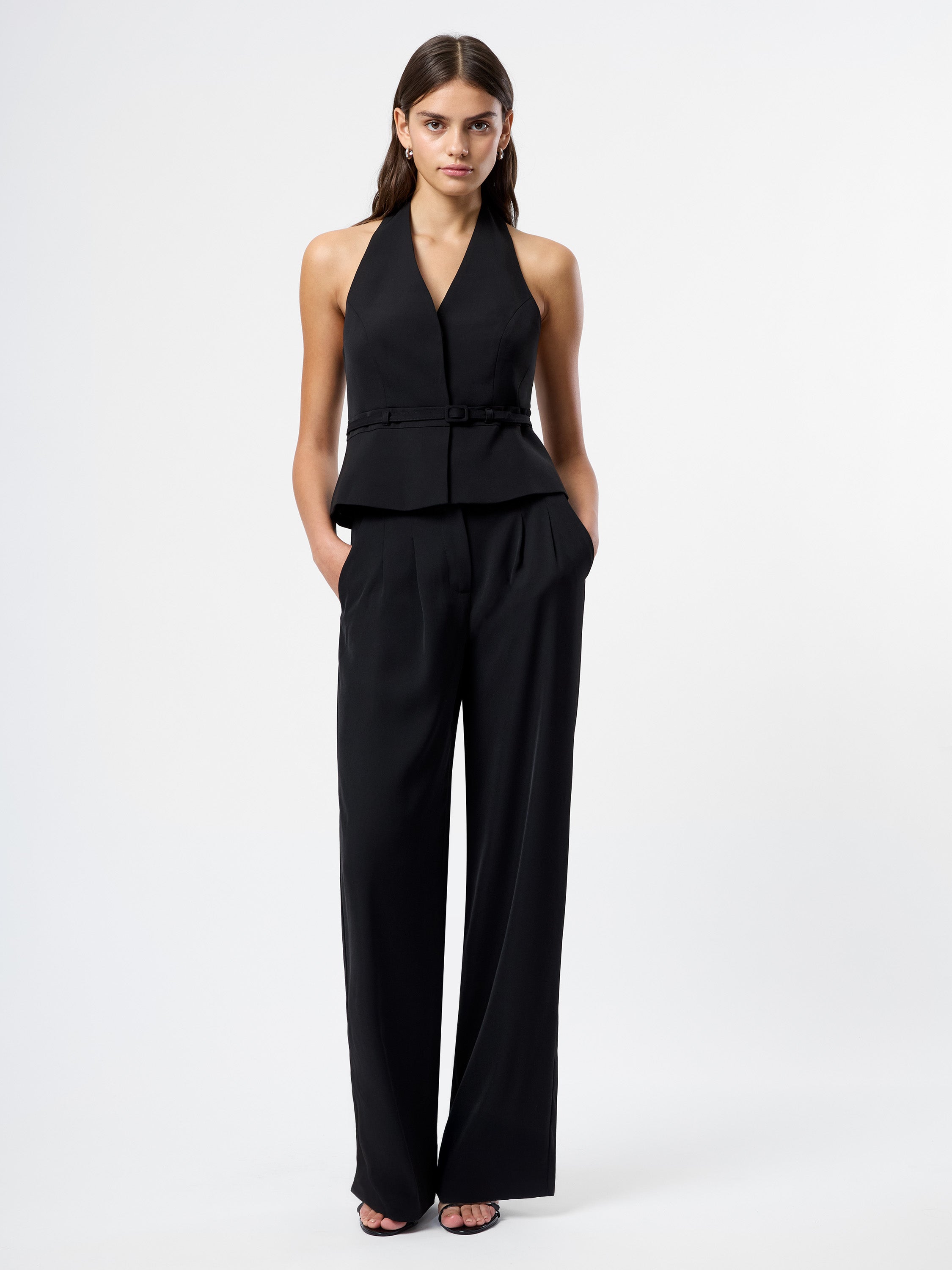 HARRY SUITING BELTED HALTER TOP View 2 | Sale