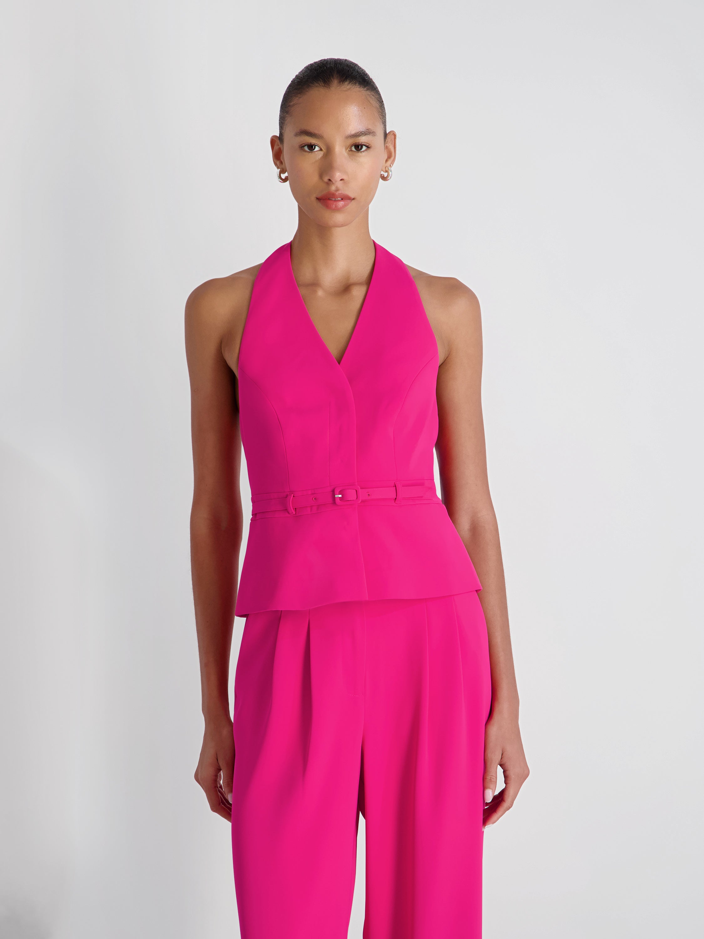 HARRY SUITING BELTED HALTER TOP VIEW 1