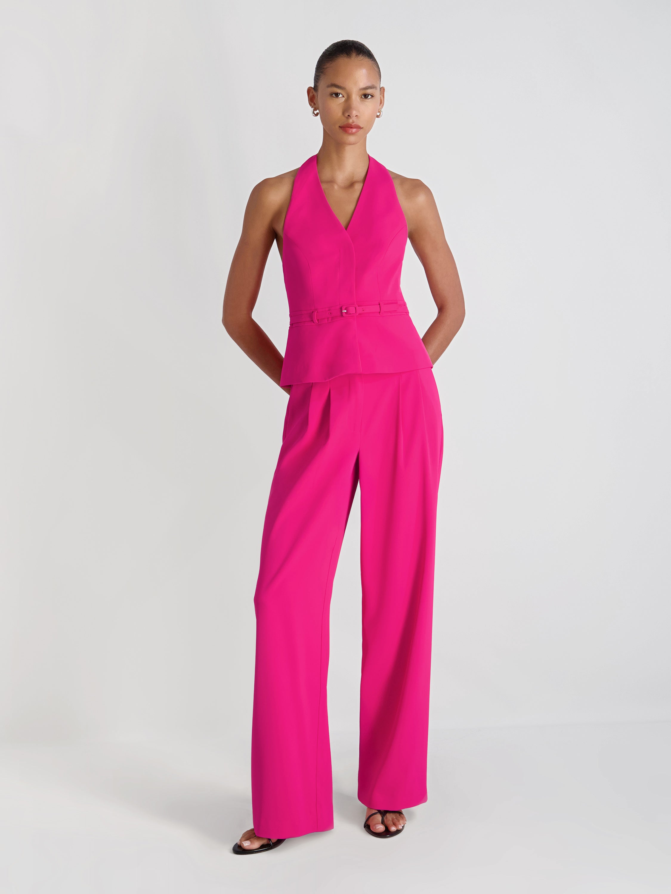 HARRY SUITING BELTED HALTER TOP VIEW 5