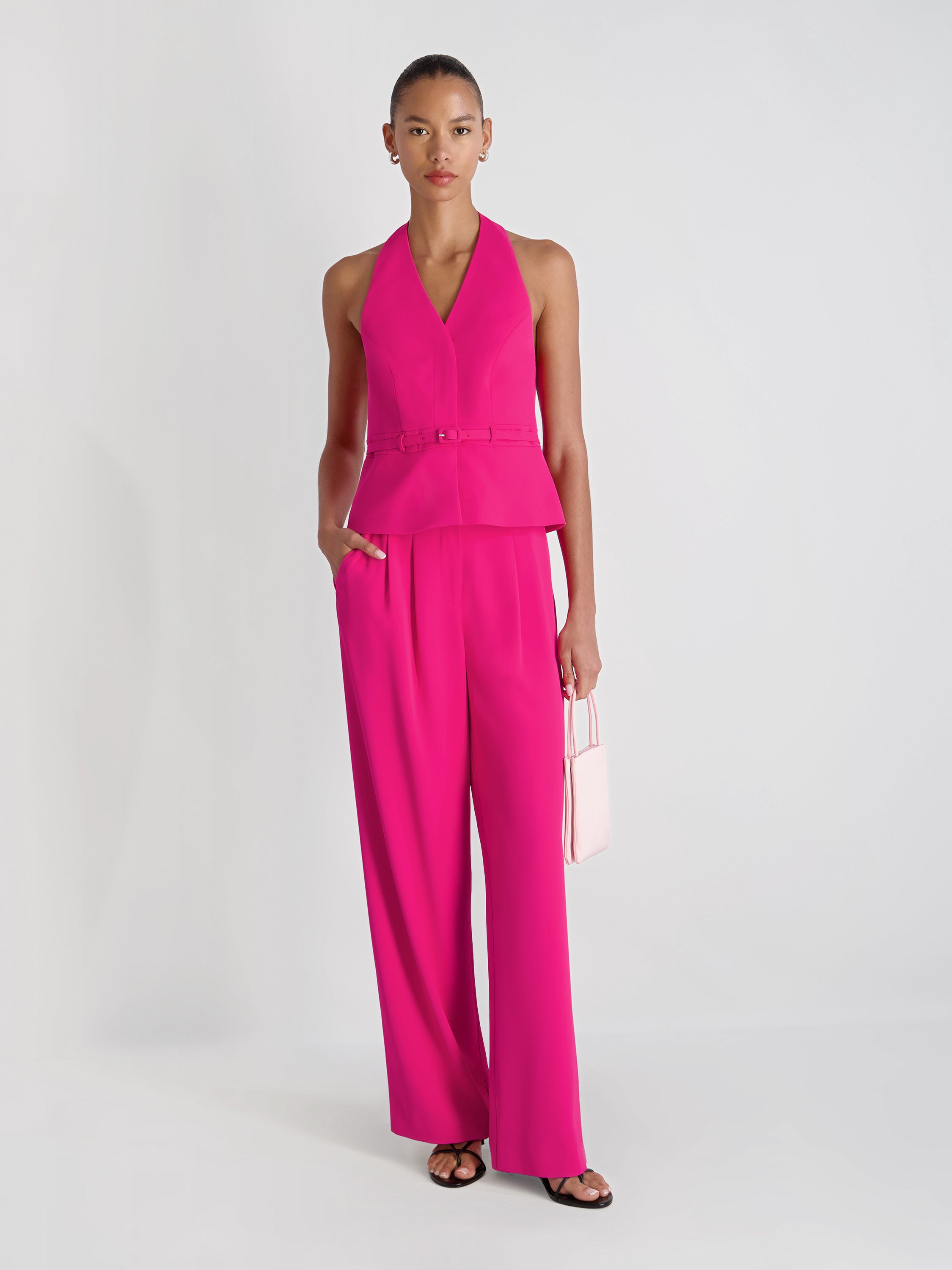 HARRY SUITING BELTED HALTER TOP VIEW 2