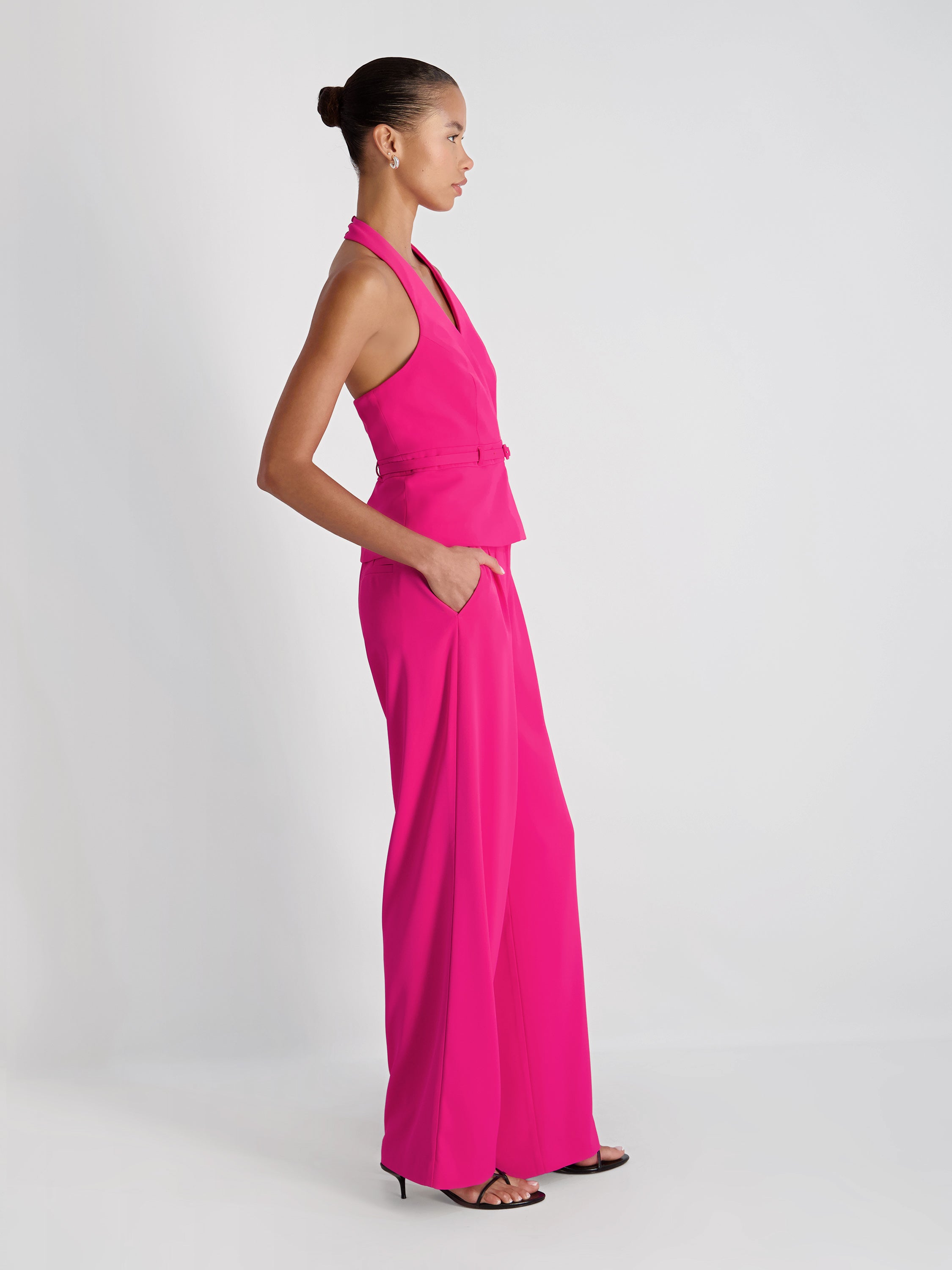 HARRY SUITING BELTED HALTER TOP VIEW 4