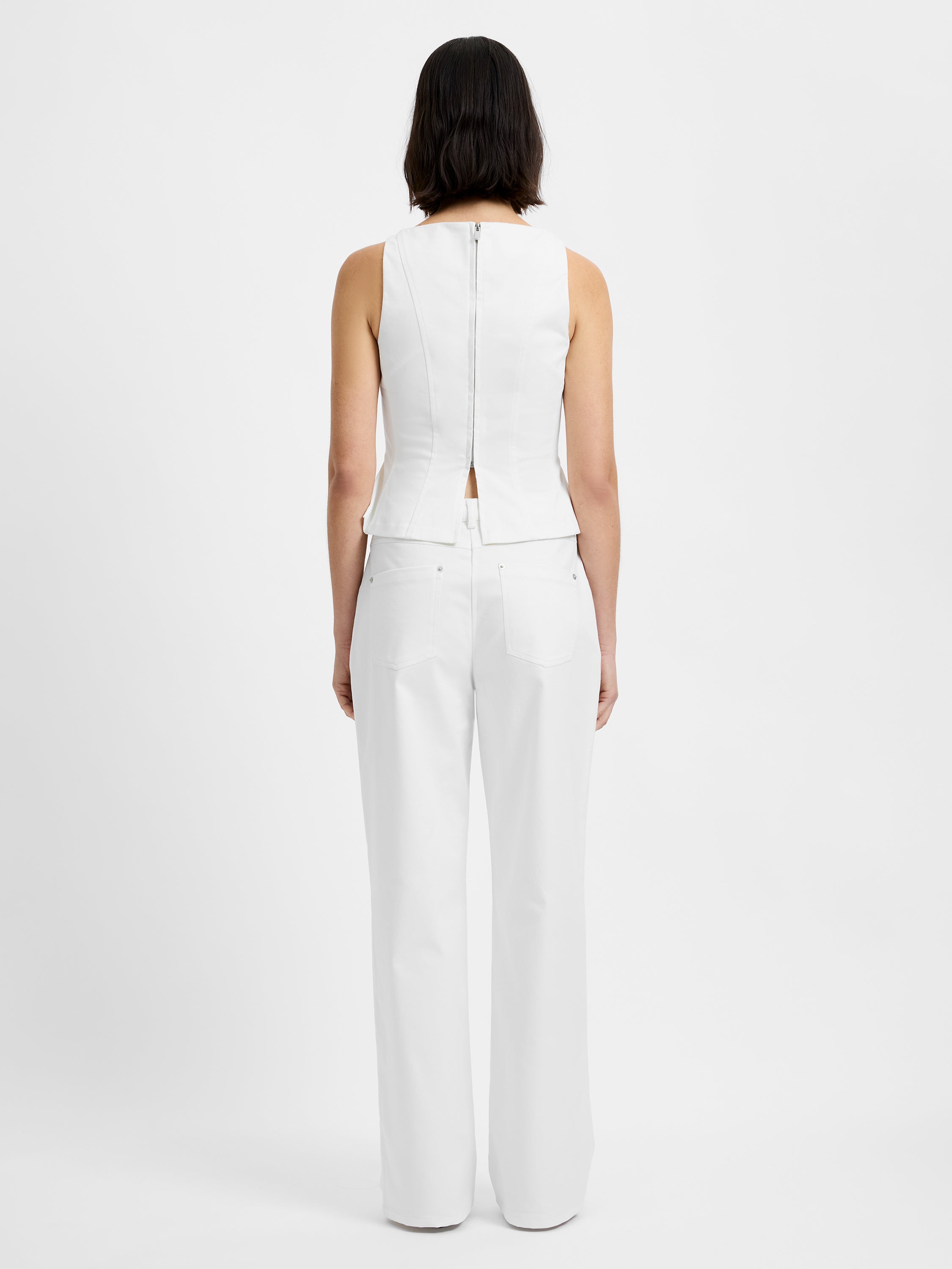 INEZ COTTON TWILL PEPLUM TOP VIEW 3 | Sale