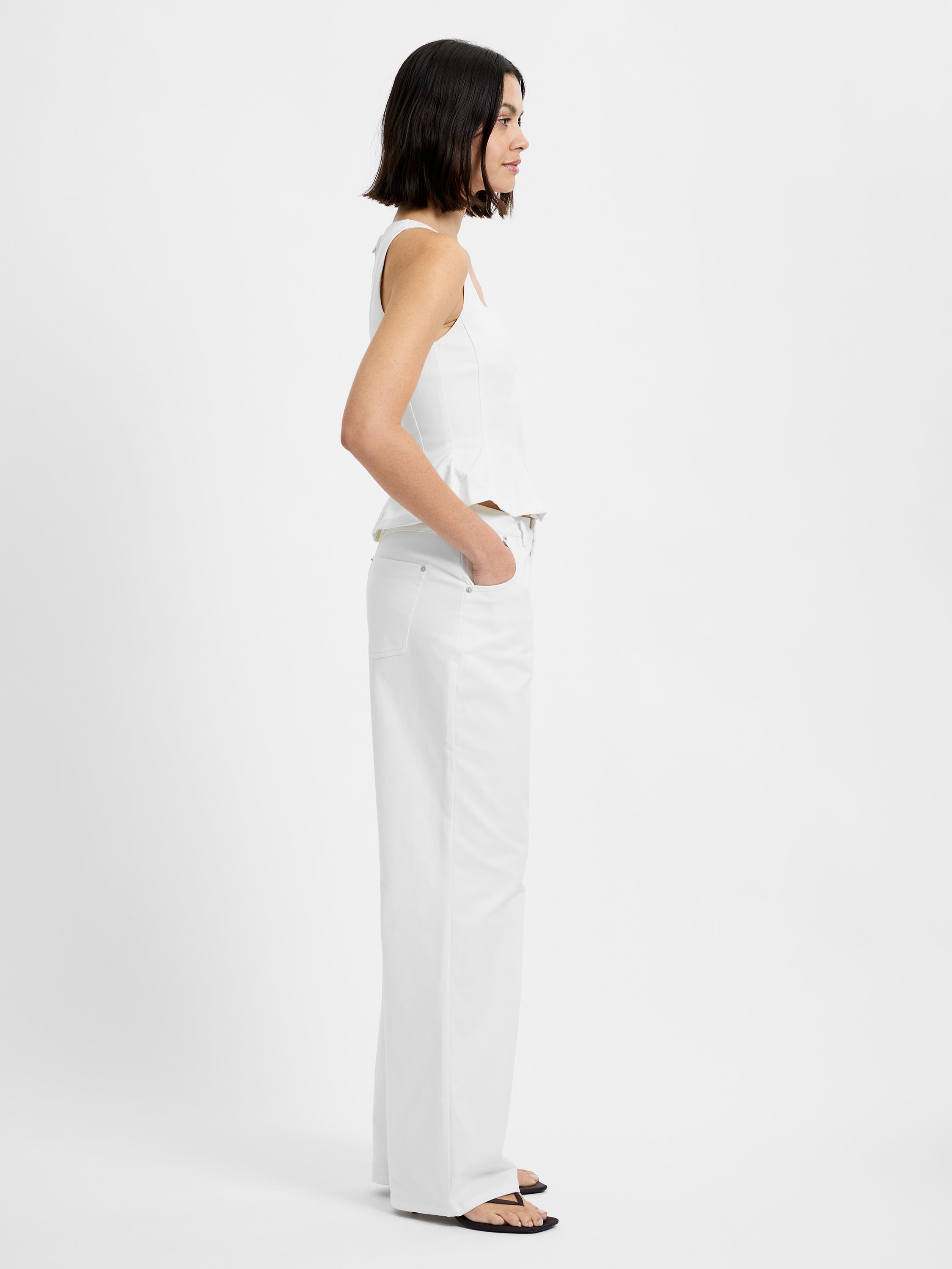 INEZ COTTON TWILL PEPLUM TOP VIEW 5 | Sale