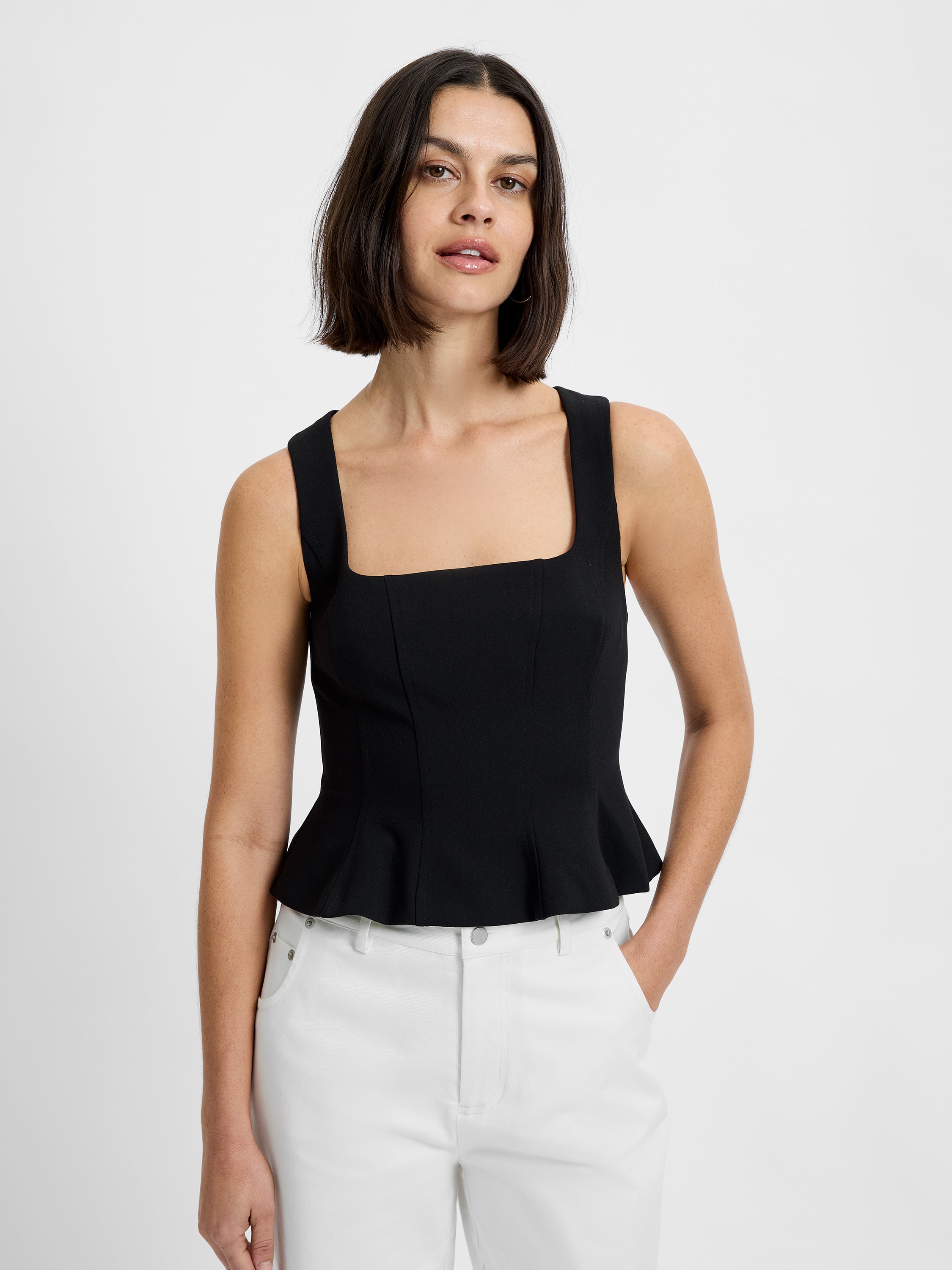 Azra Twill Peplum Top | French Connection US