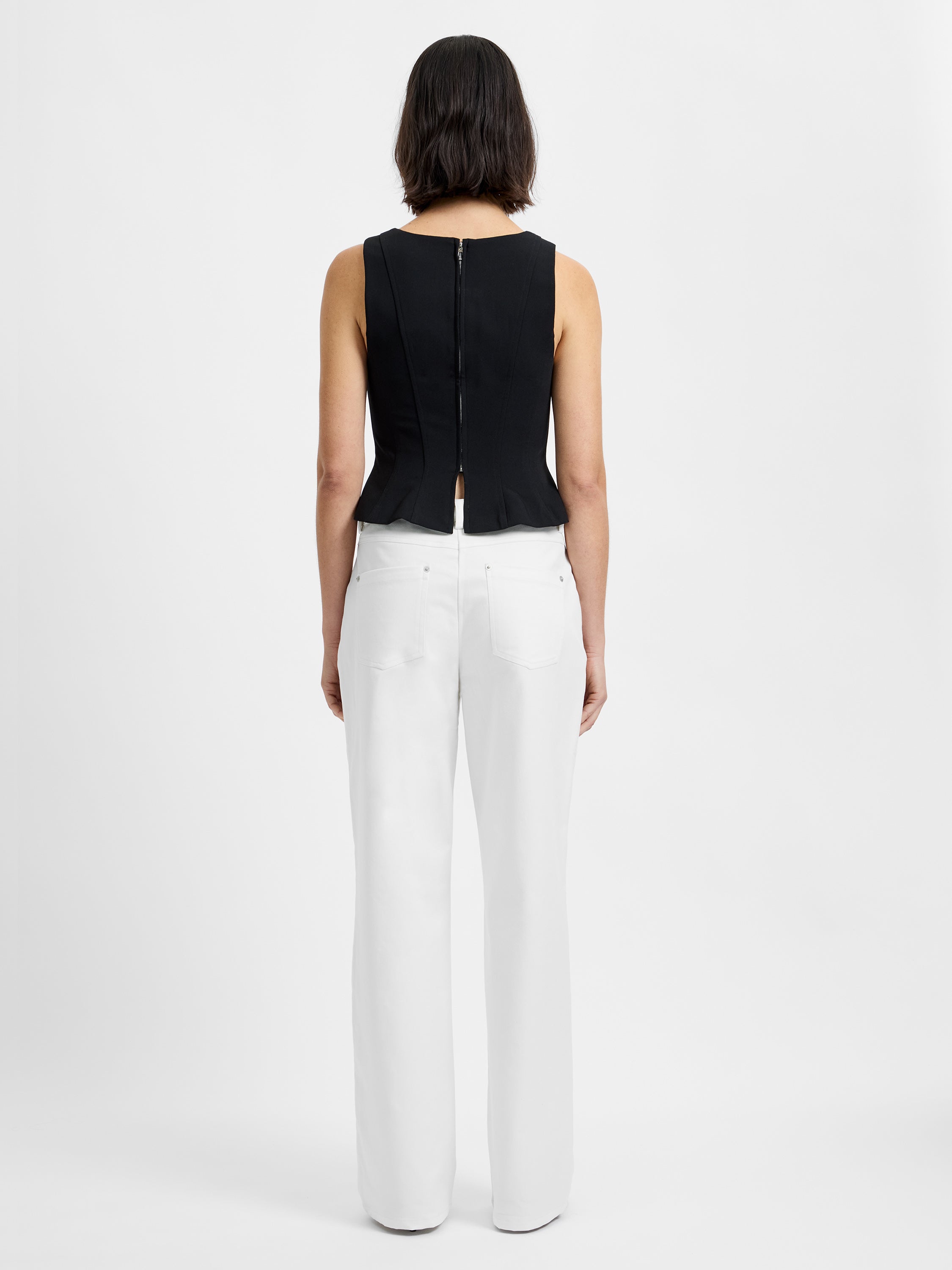 AZRA TWILL PEPLUM TOP VIEW 3