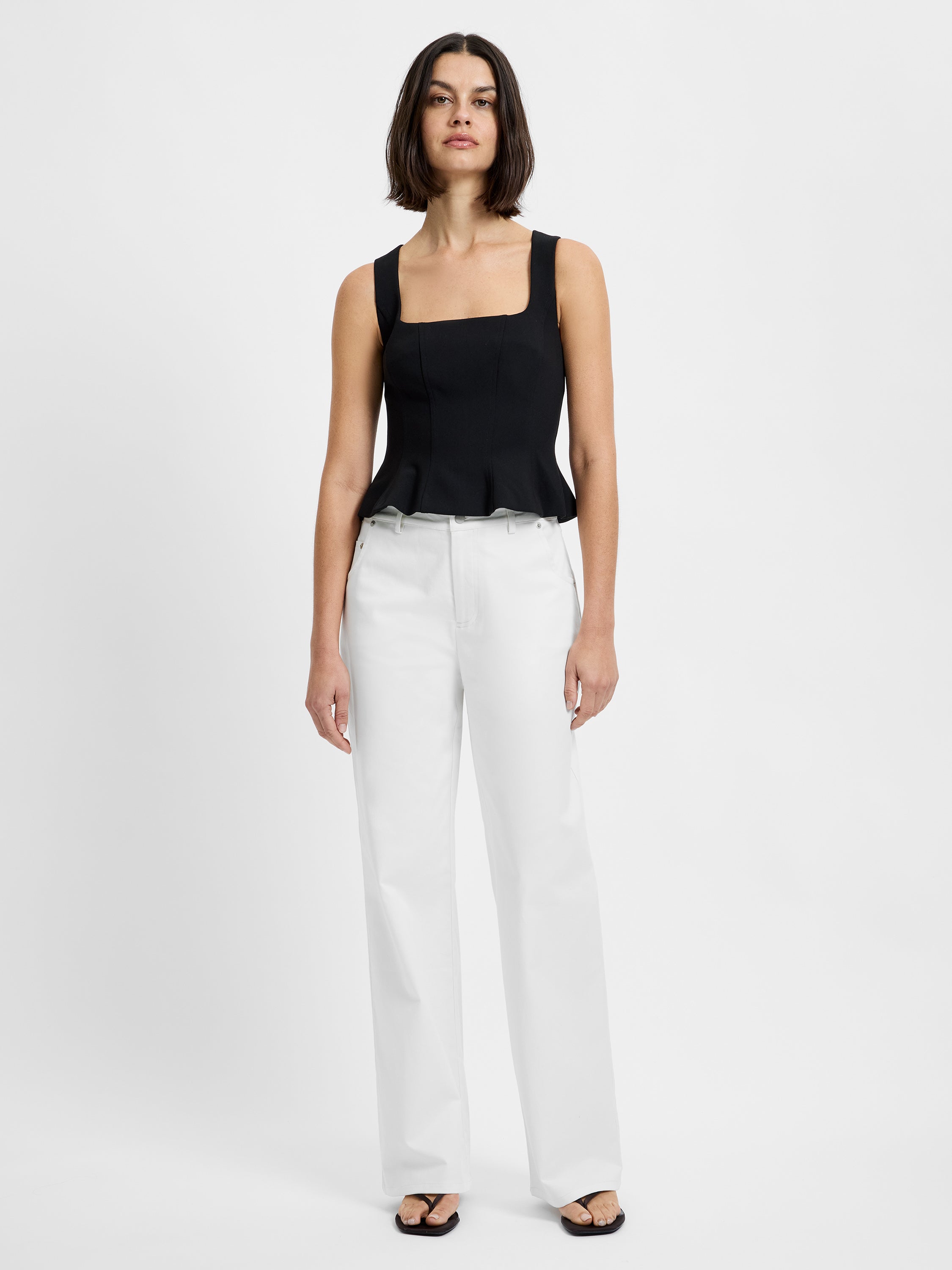 AZRA TWILL PEPLUM TOP VIEW 4