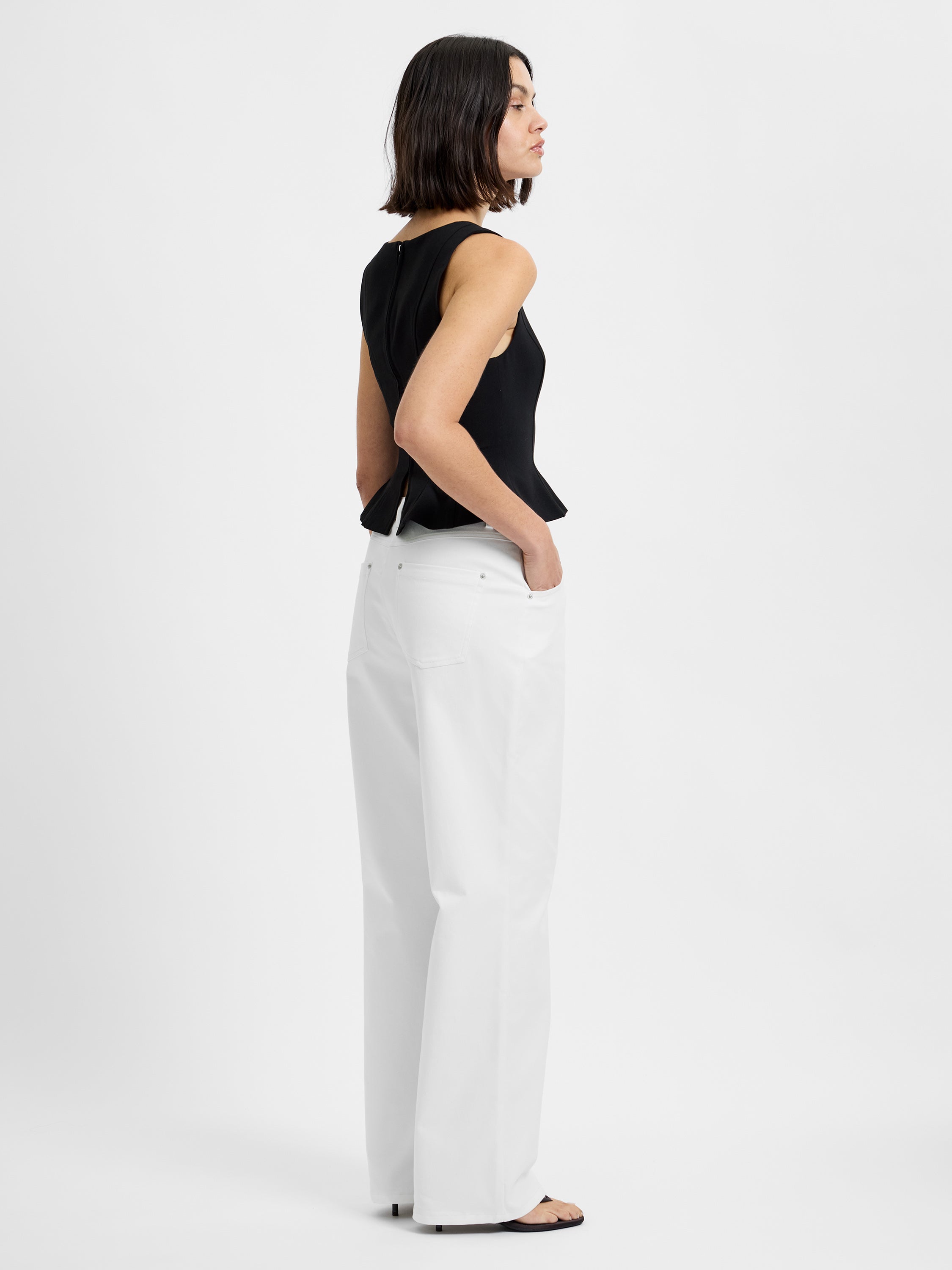 Azra Twill Peplum Top | French Connection US