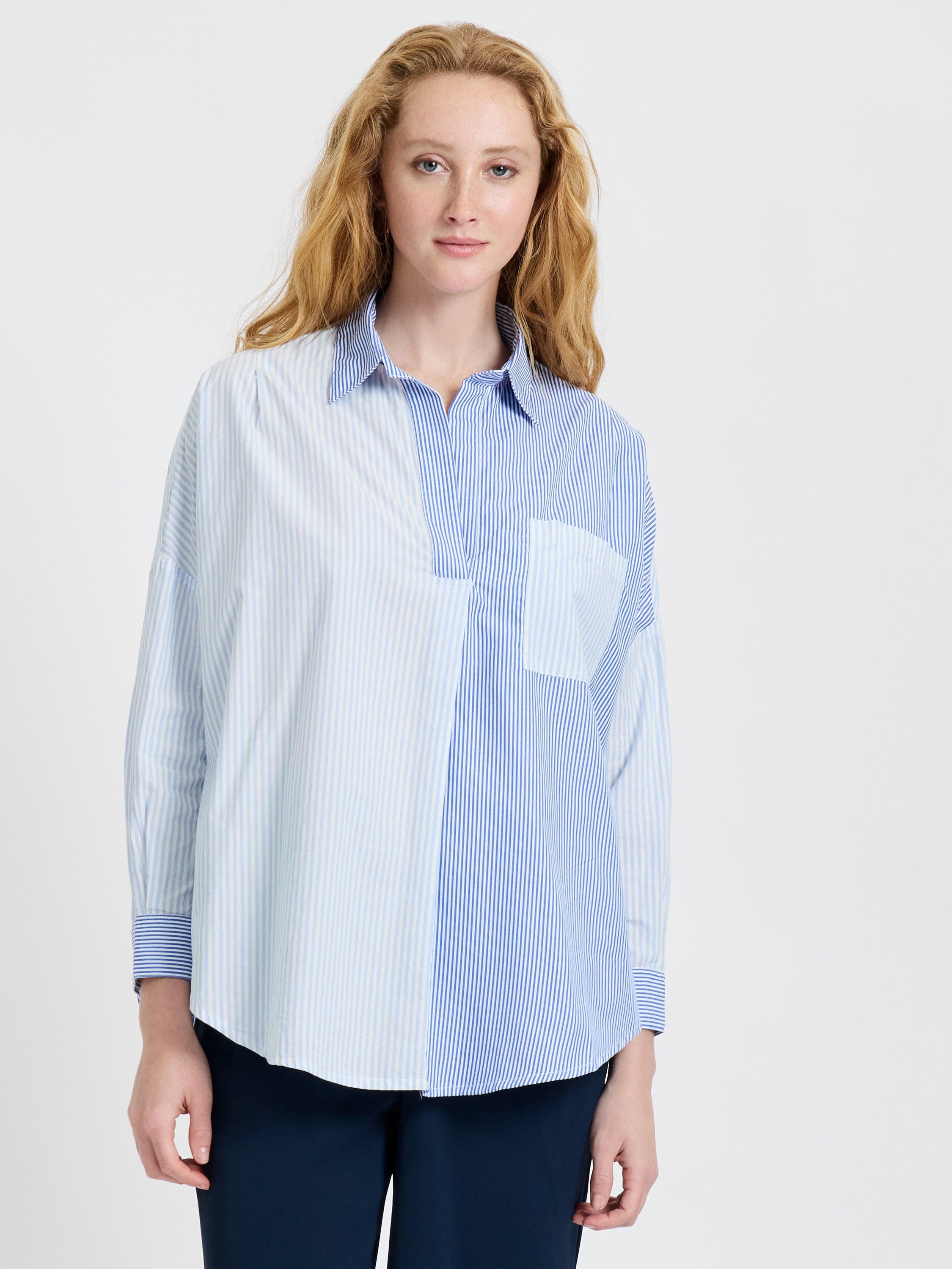 STRIPE SHIRTING POPOVER SHIRT VIEW 2