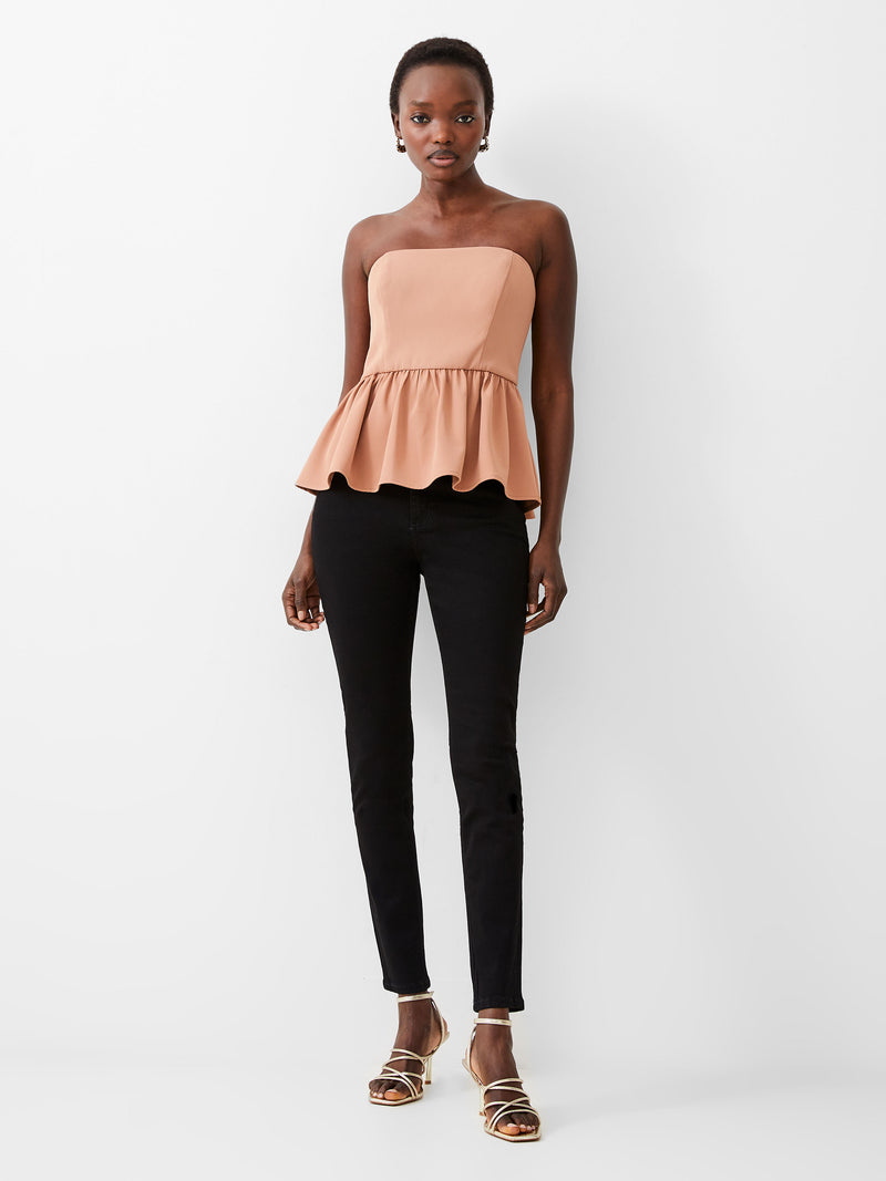 Harry Suiting Strapless Peplum Top Mocha Mousse
