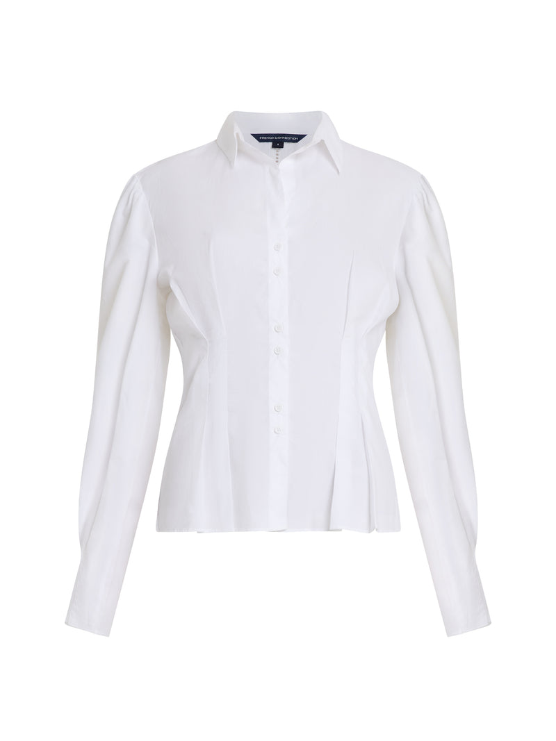 Parisian cinch waist shirt in white