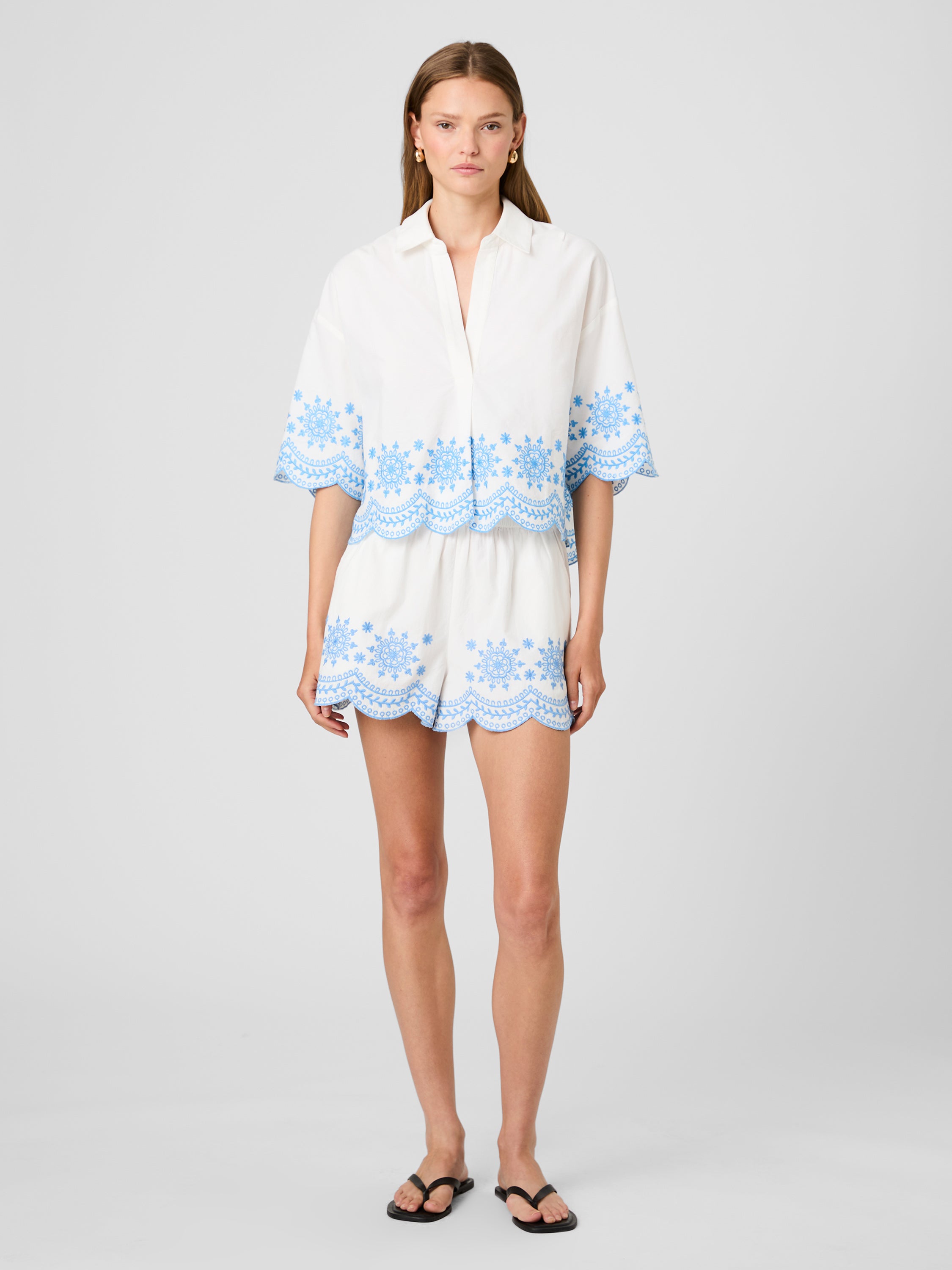 ALISSA COTTON EMBROIDERED POPOVER VIEW 7 | Vacation Edit