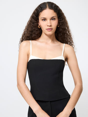 Azra Twill Corset Strappy Top