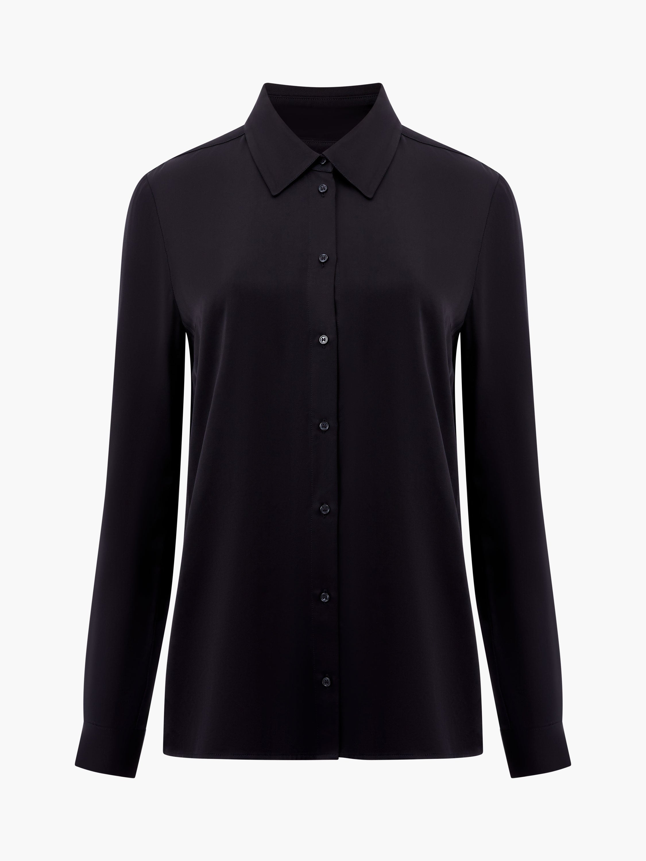 2024-25 秋冬新作  | Black Shirt Satin Ennis French US Connection シャツ+ブラウス(長袖+七分)
