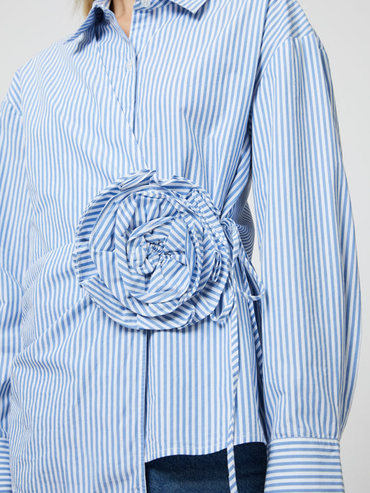 Cambria Cotton Corsage Striped Shirt