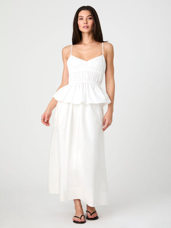 Poplin Strappy Peplum Top