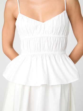 Poplin Strappy Peplum Top