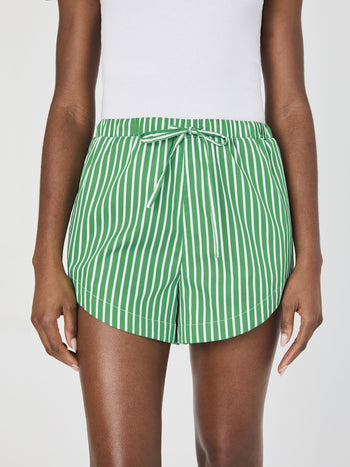 Alexis Cotton Drawstring Striped Shorts