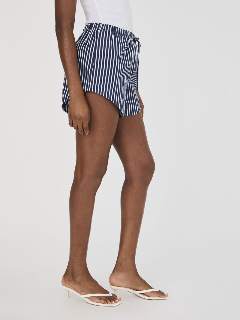 Alexis Cotton Drawstring Striped Shorts