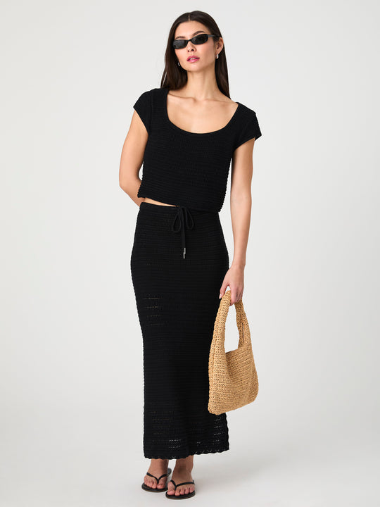 Nellis Cotton Crochet Side Slit Skirt