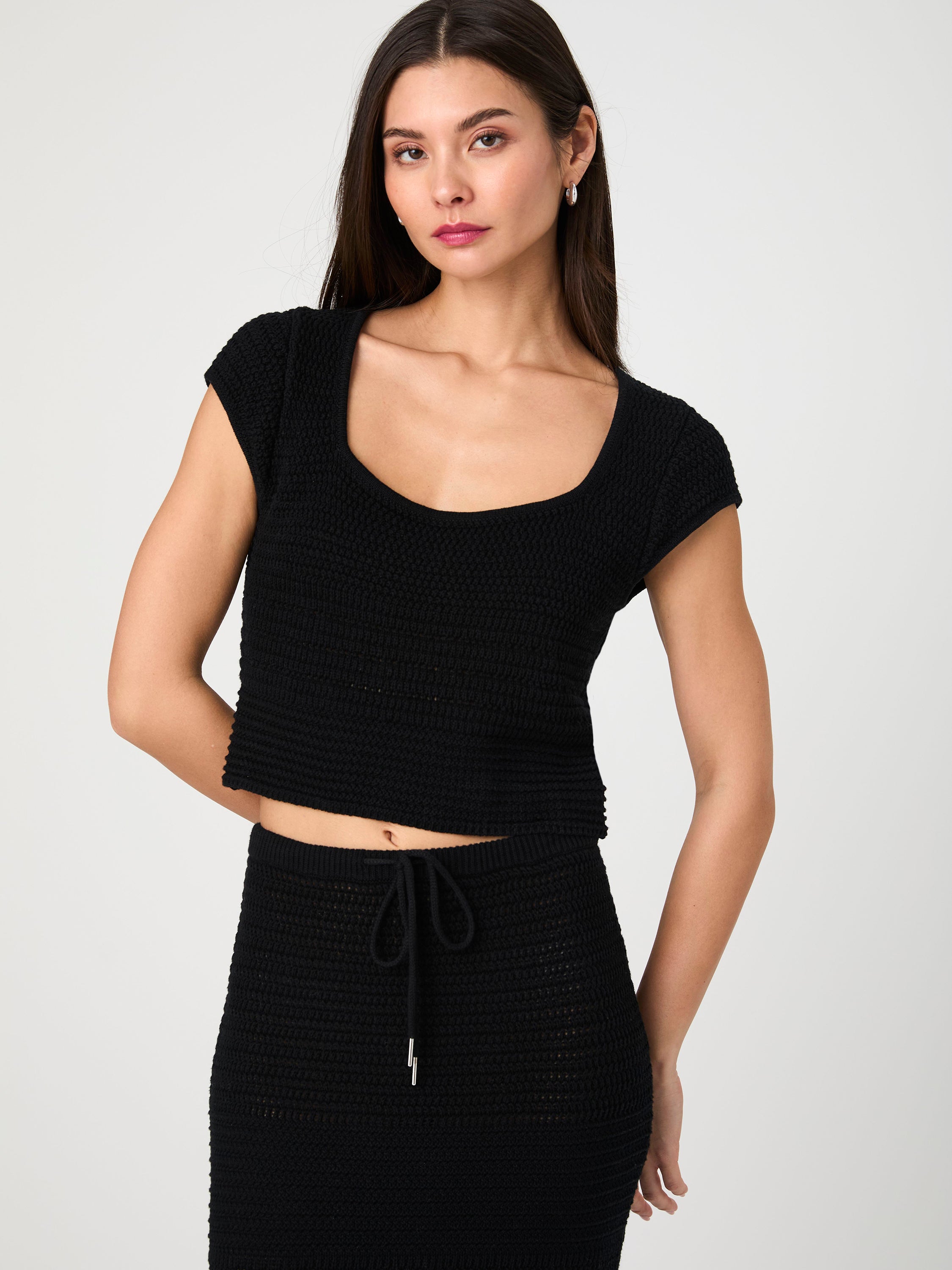 売れ筋商品|||フレンチコネクション カットソー トップス レディース Women's Nellis Cotton Collage Short Sleeve Top Black Nellis Cotton Collage Top Black | French Connection US