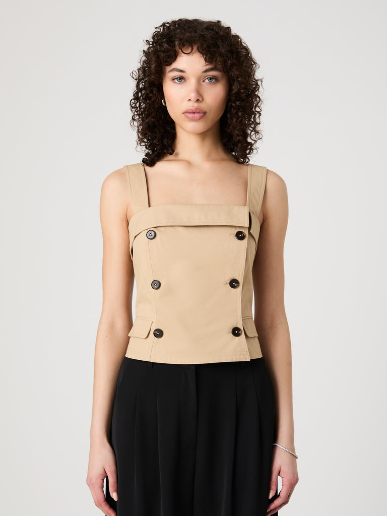 売れ筋商品|||フレンチコネクション カットソー トップス レディース Women's Lightweight Cotton Sleeveless Trench Top Khaki 72YFA30Khaki_4_1024x1024.jpg?v
