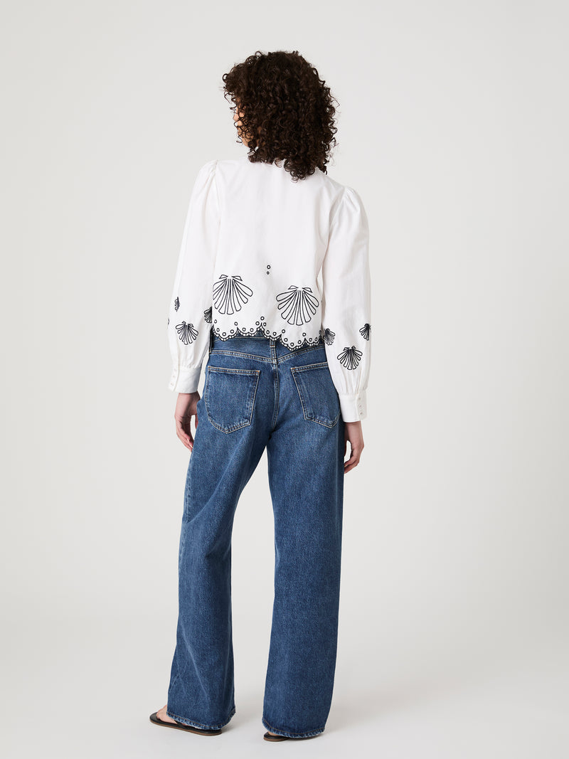Cambria Embroidered Long Sleeve Top