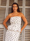 Strapless Polka Dot Peplum Top