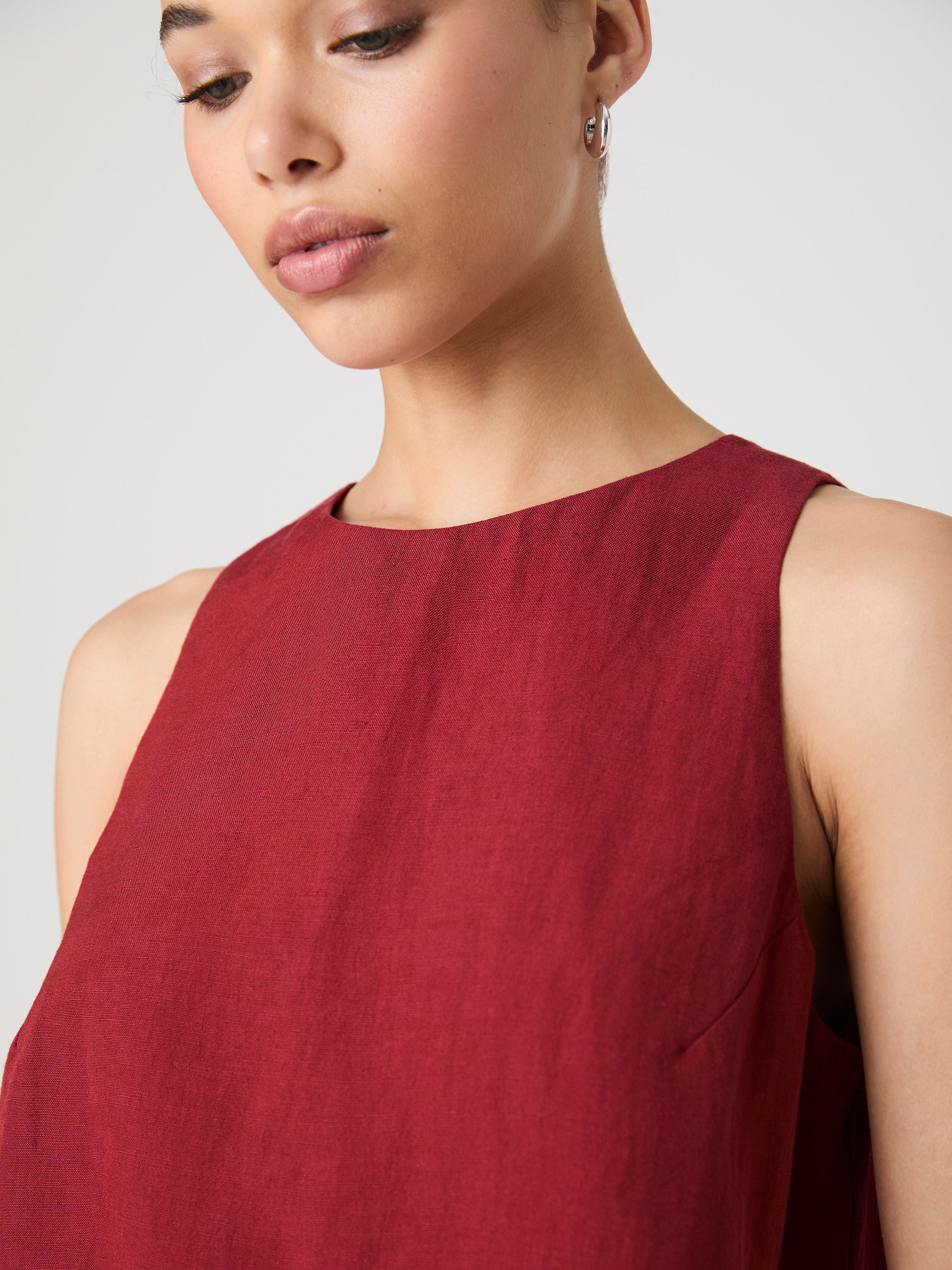売れ筋商品|||フレンチコネクション カットソー トップス レディース Women's Birdie Crewneck Sleeveless Top Brick Red Birdie Linen Shell Top Brick Red | French Connection US