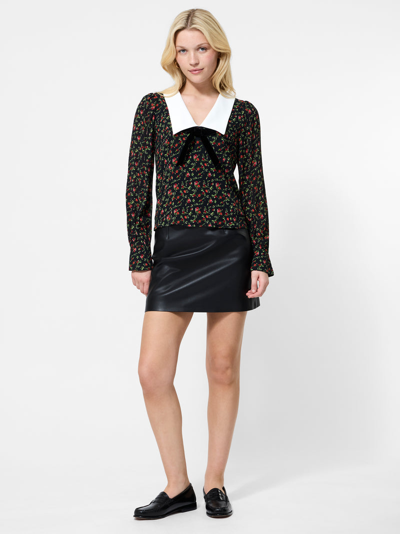 Yasmin Crepe Collared Top